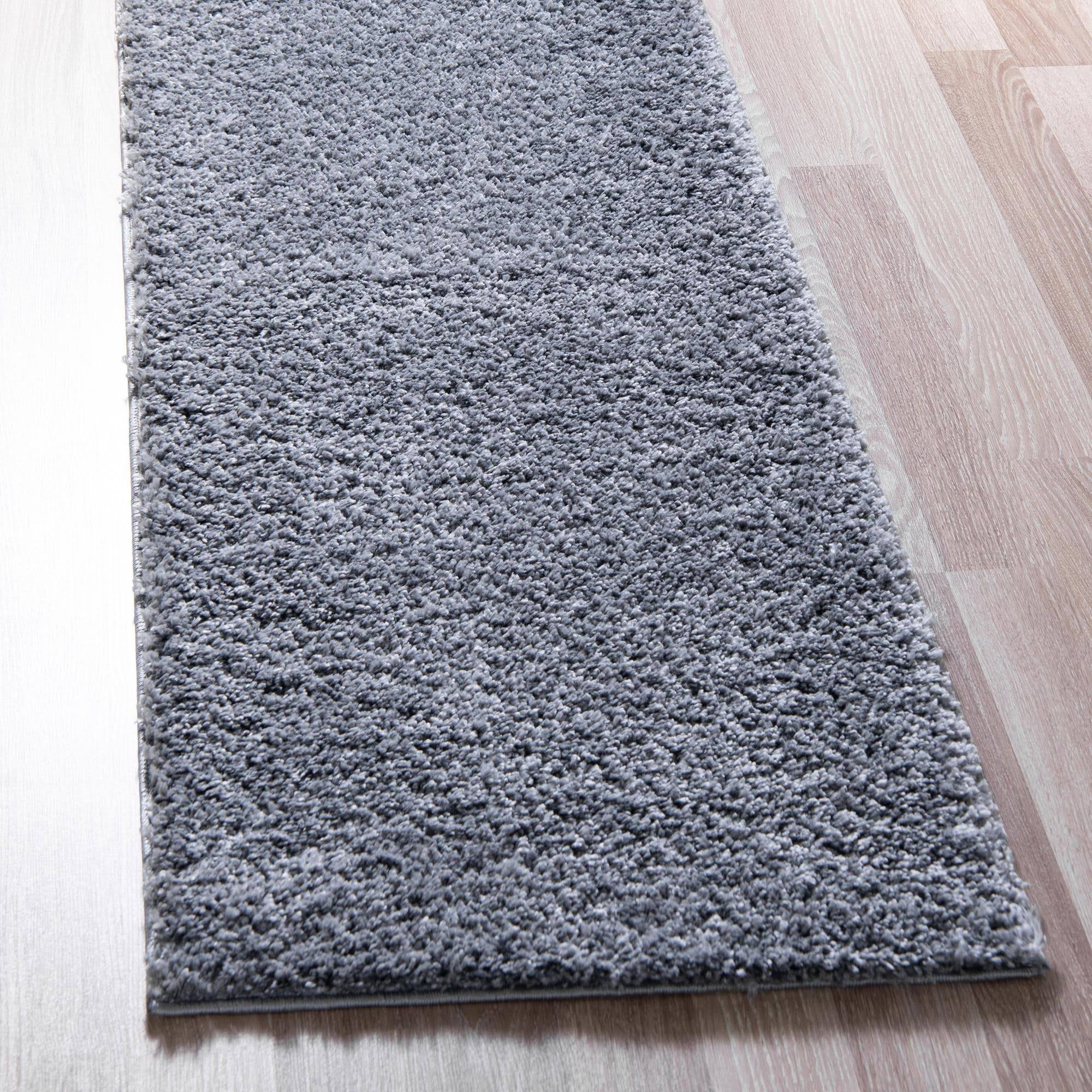 Soft Solid Shag Pebble Gray 10 ft Runner Area Rug AR_UWWNUXIX