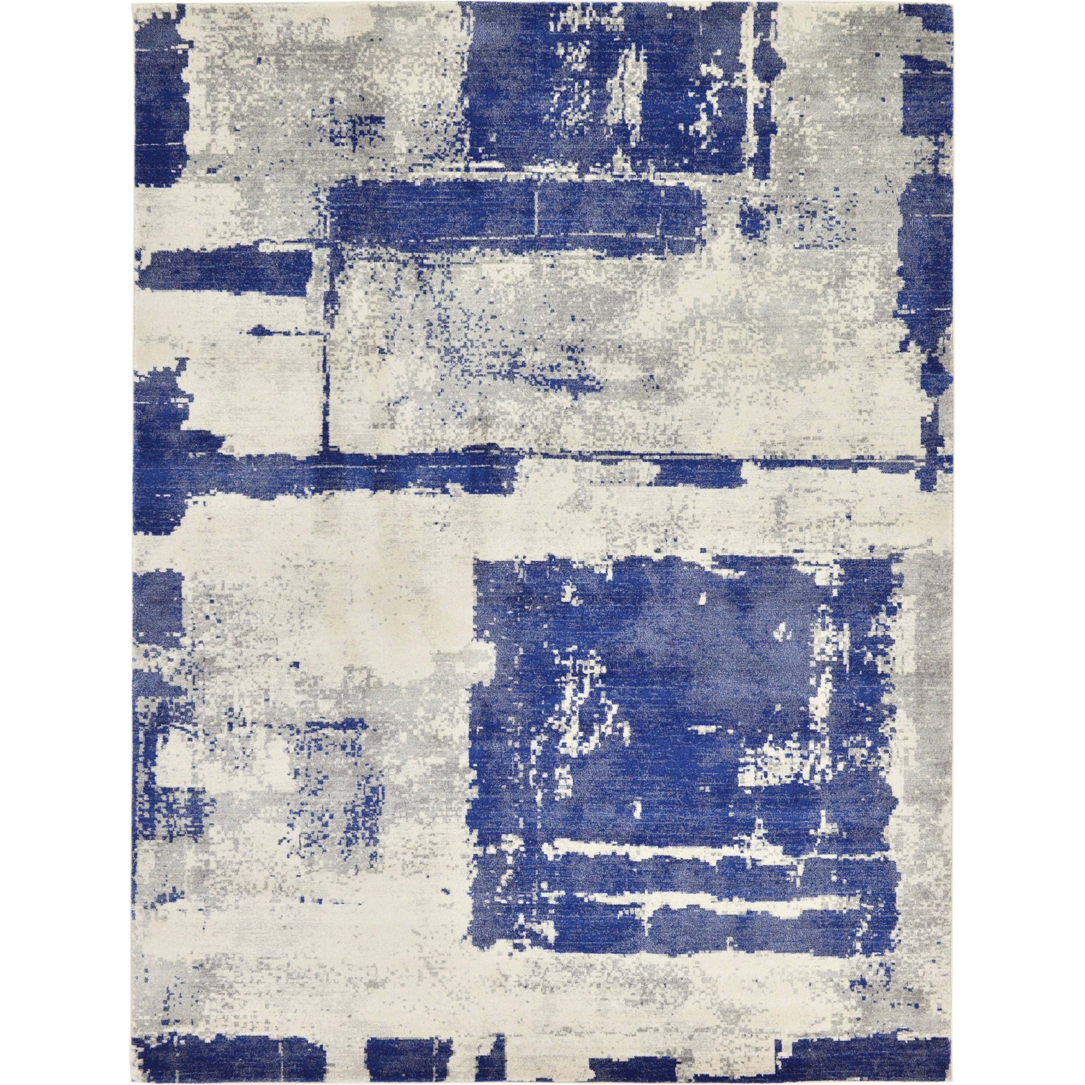 Unique Loom Lisa Tradition Area Rug (8' x 10' - Navy Blue) PI_A4XACXBF