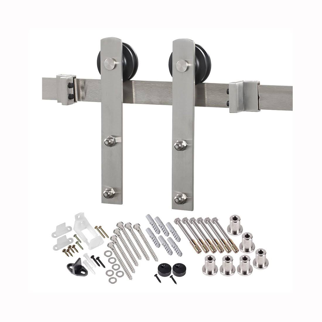 Renin 8116014 Door Barn Hardware Kit - Stainless Steel YP_F54X1KQN