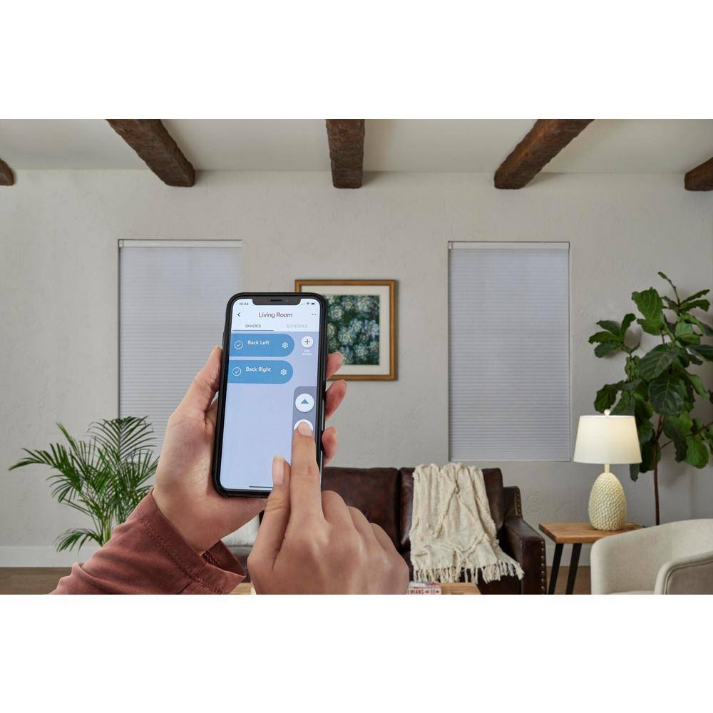 Home Decorators Collection White Cordless Blackout Motorized Cellular Shade - 55.25 in. W x 48 in. L, Winter White CN_GV8PYK8X