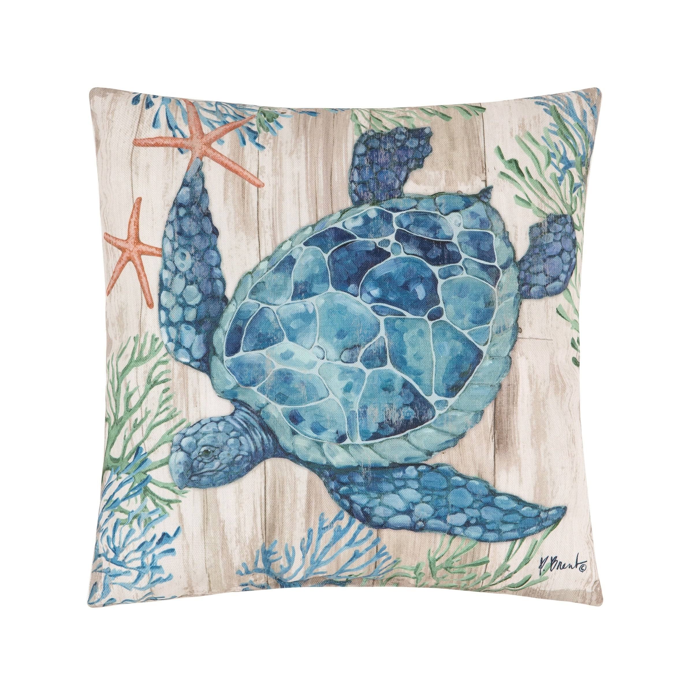 C F Enterprises Clearwater Sealife Coastal Indoor/Outdoor Pillow WK_7GWBI3L7