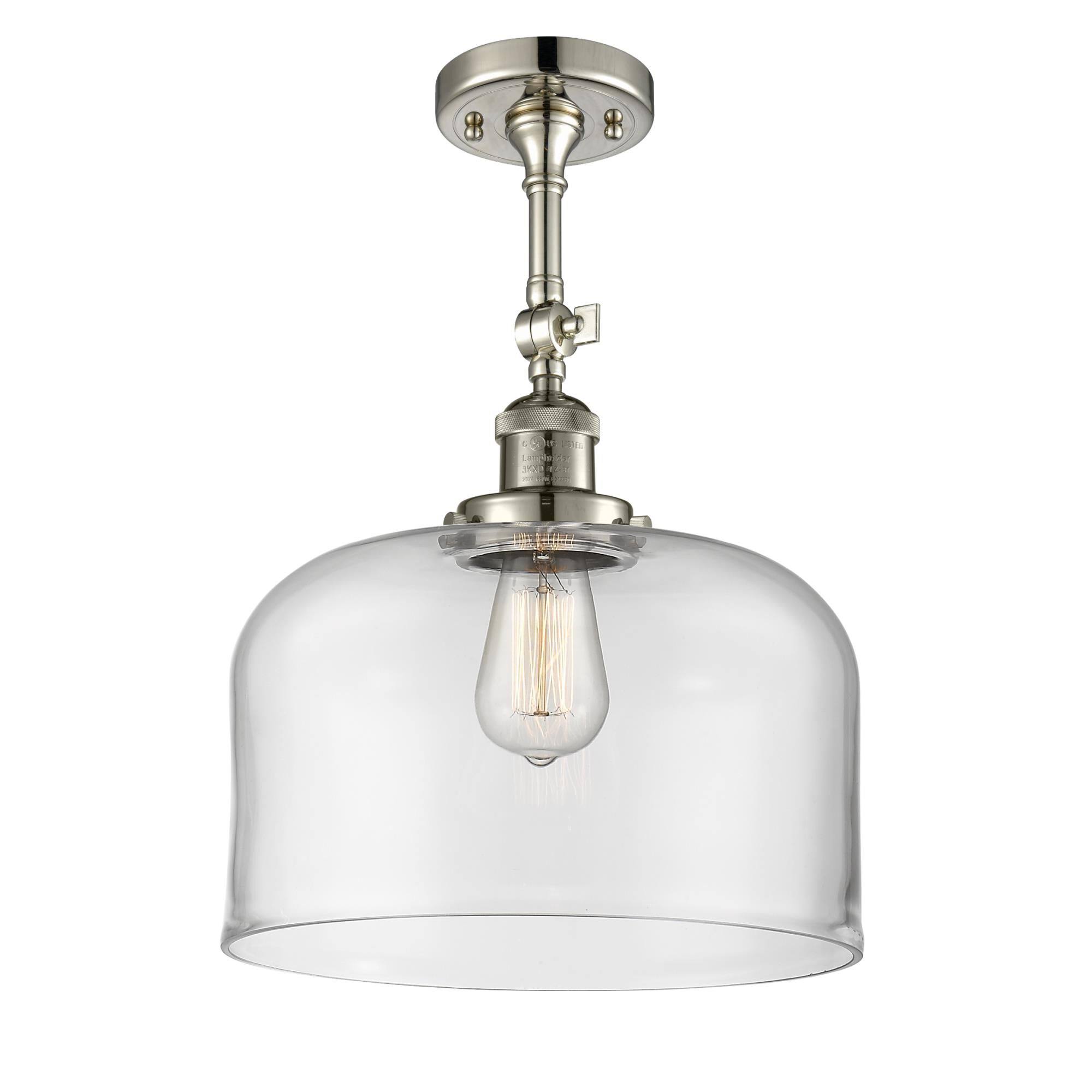 Innovations Lighting x Large Bell 1 Light Semi Flush Mount 201F PN G72 L (Nickel) OF_BLFTSN9G