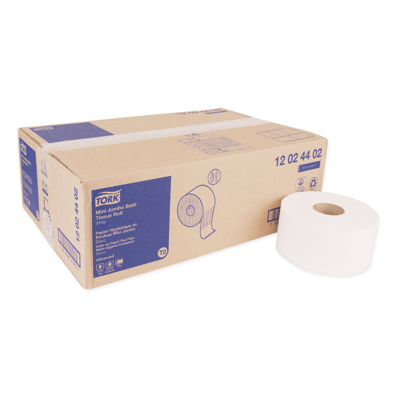 Tork Advanced Mini-Jumbo Roll Bath Tissue, Septic Safe, 2-Ply, White, 3.48 7Z_DLVK7TKL