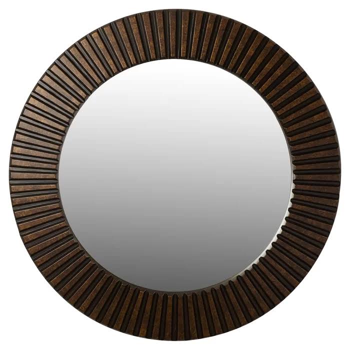 Round Eclectic Accent Mirror Finish Antique Brass IZ_W4ORPU1O