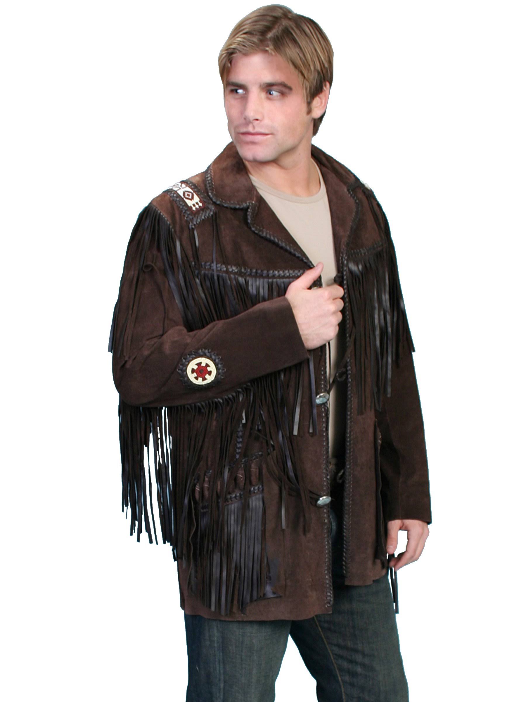 Scully Expresso Boar Suede Hand Laced Bead Trim Coat 8C_RUSNPME8