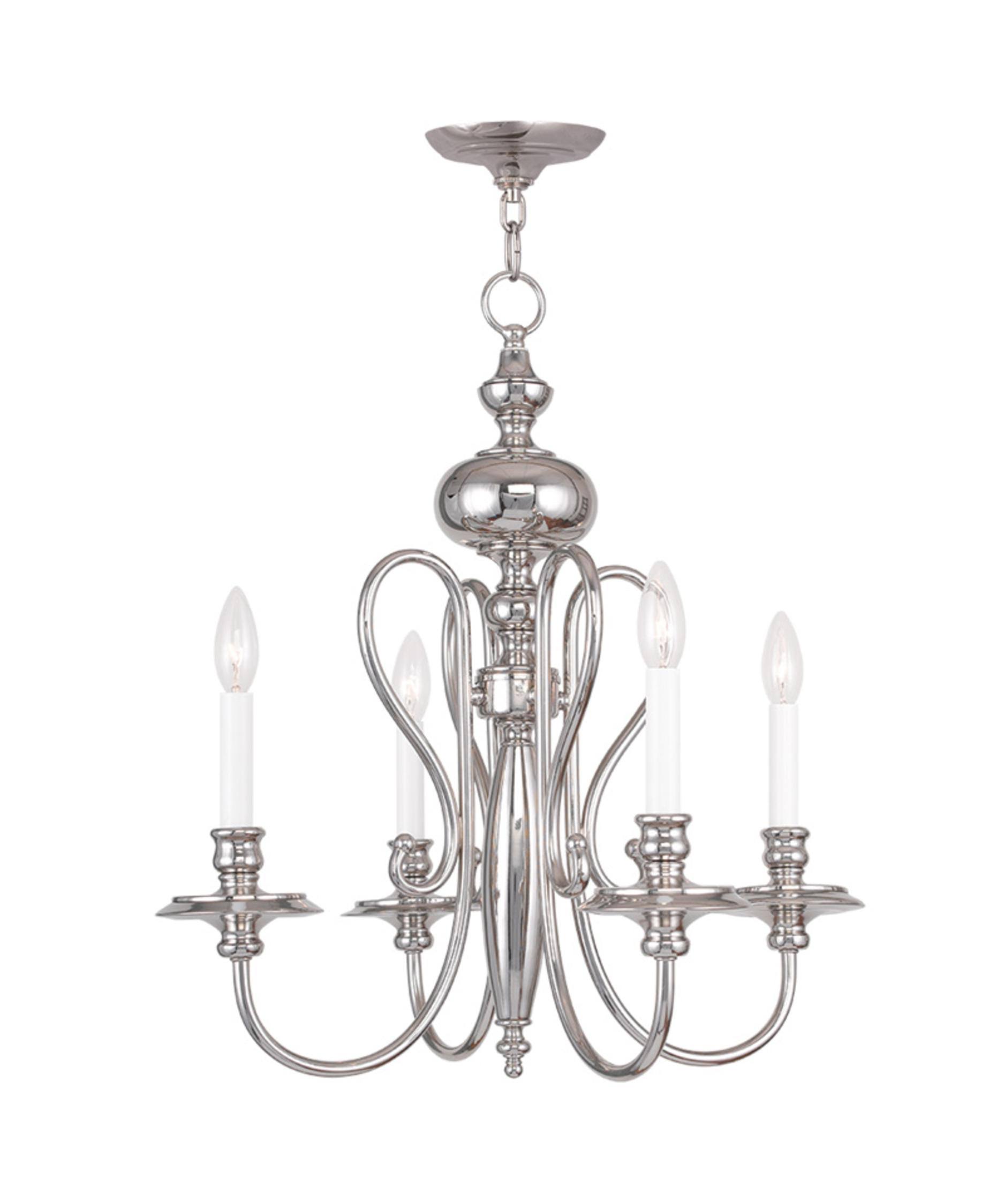 Livex Lighting 5164-35 Caldwell 4 Light Chandelier, Polished Nickel FJ_MT4HBPDD