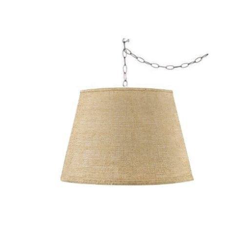 Beige Burlap 14 inch Drum Portable Swag Lamp Shade BB_PPREHDMJ