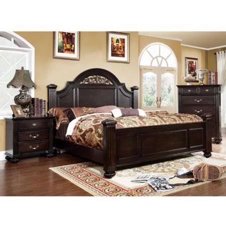 Furniture of America Grande Traditional Dark Walnut 3-Piece Bed Set by FOA Eastern King 2R_GAVDYTER