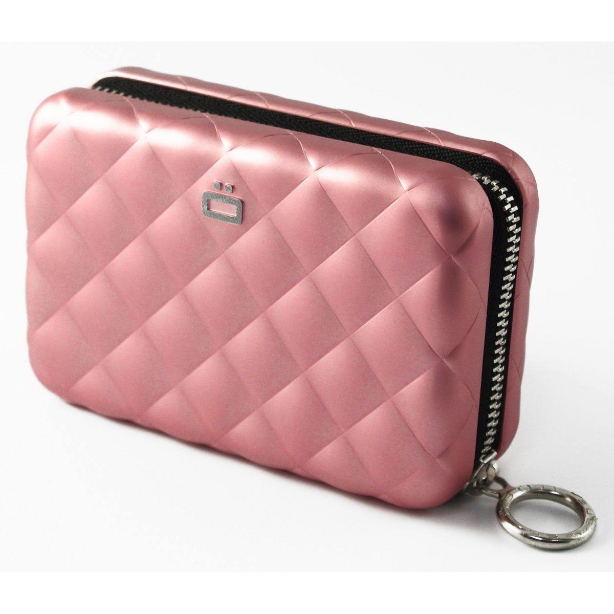 Ogon Aluminum Wallet Quilted Zipper Women Clutch, Pink D0_9XUBE8JH
