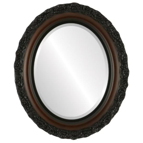 The Oval and Round Mirror Store Venice Framed Oval Mirror in Rosewood - Red, Size: 35 x 45 OR_HRABDPTB
