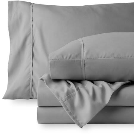 Bare Home Microfiber Sheet Set - Double Brushed - Deep Pocket (California King, Light Gray) 8T_Q56LAT1W