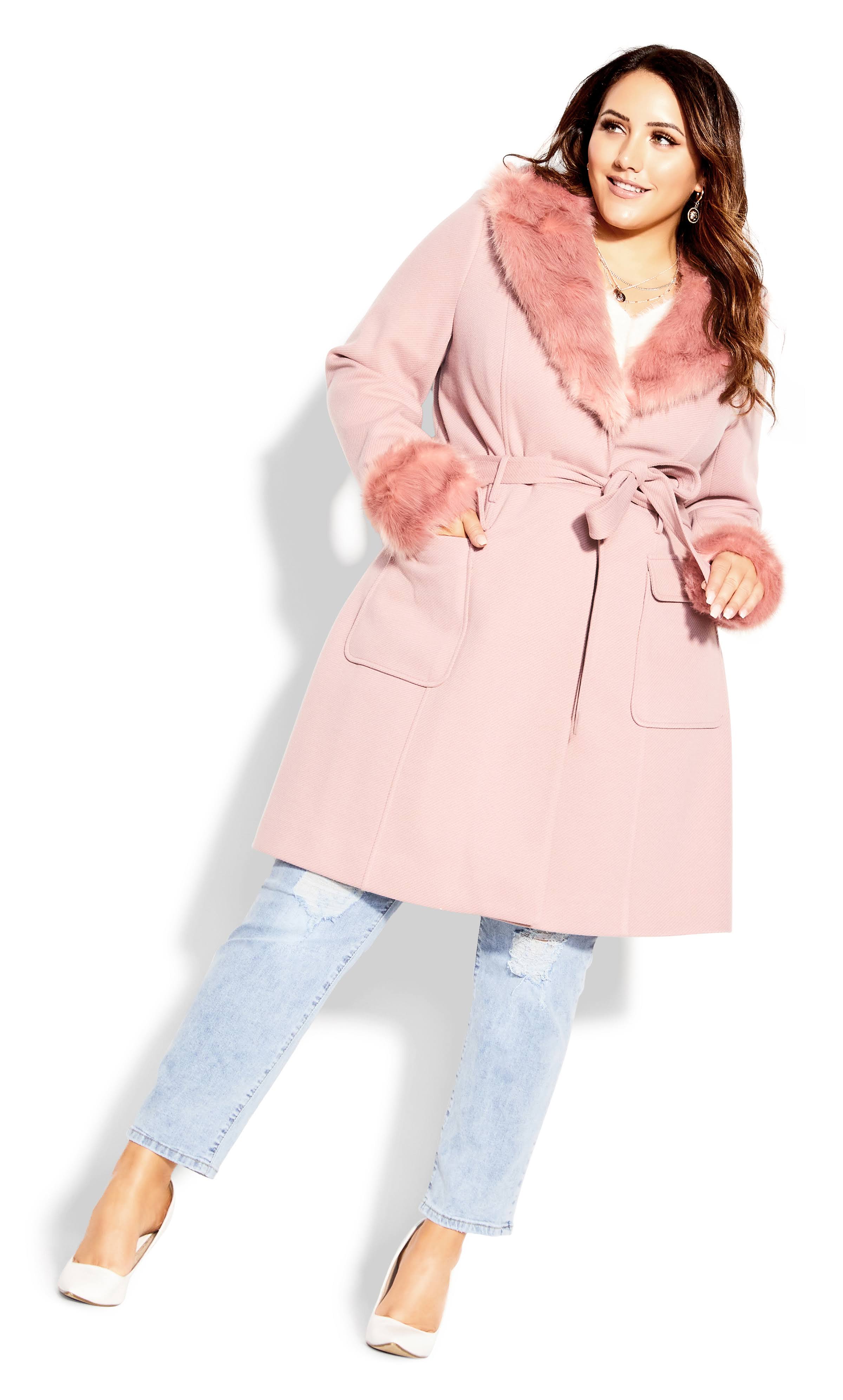 City Chic | Women's Plus Size Make Me Blush Coat - Blush - VW_PXQF3641
