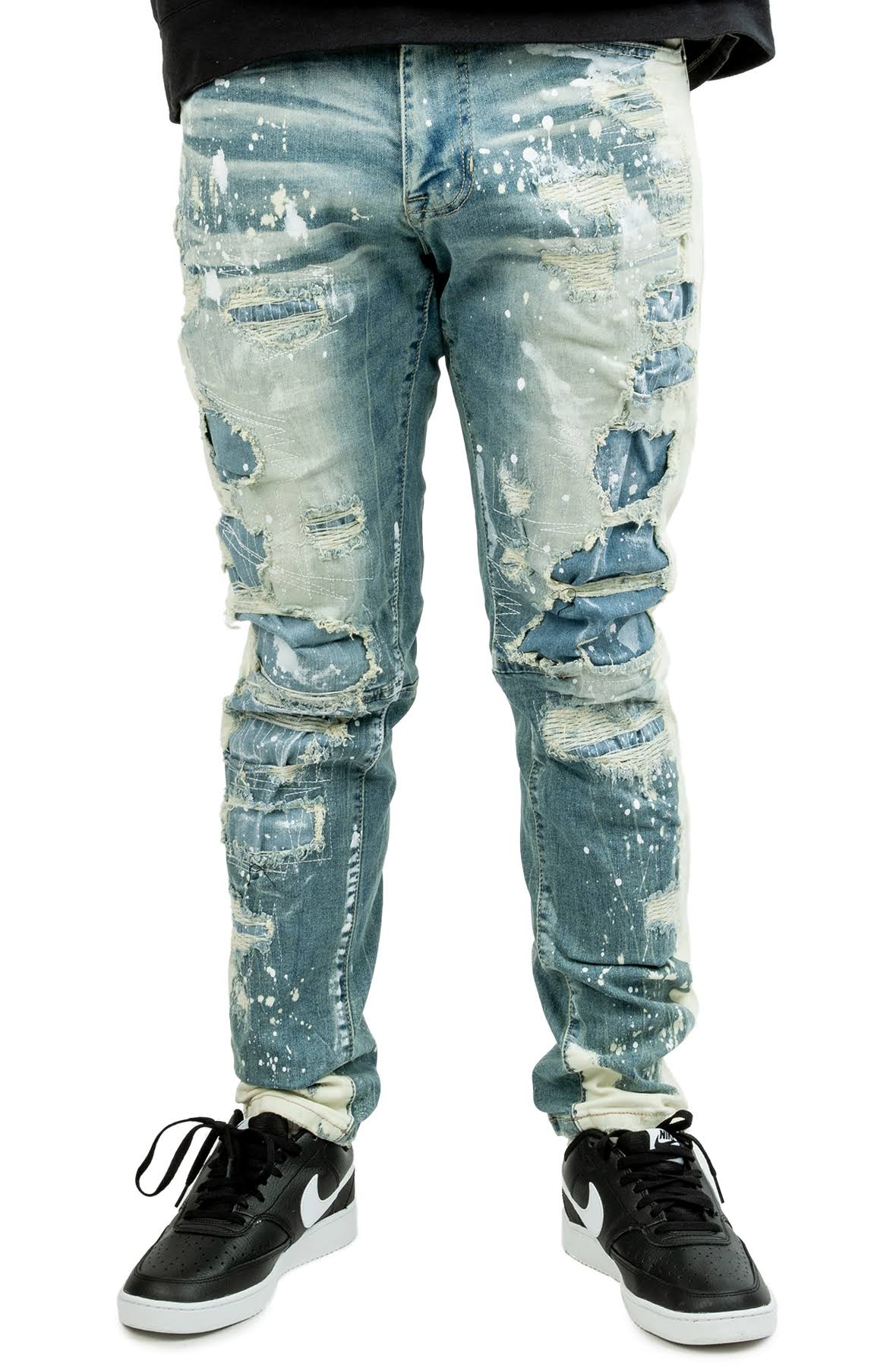 Smoke Rise Bleach Fashion Jeans Tulsa Blue - 69_AOFD3PAB