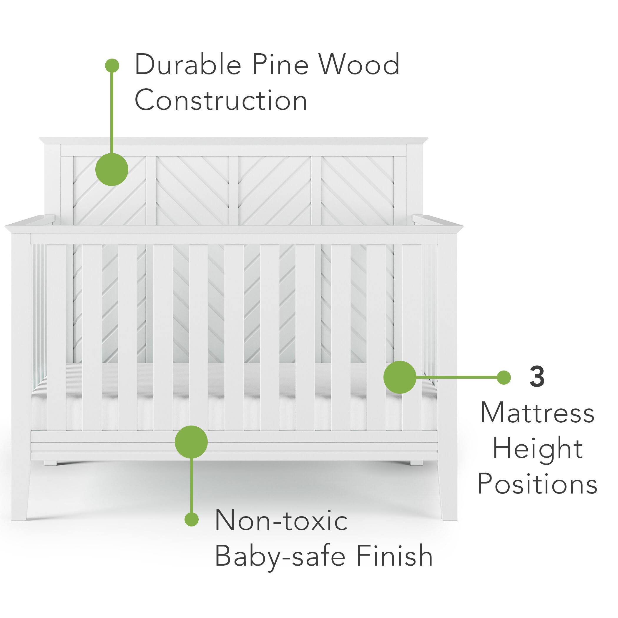 Child Craft Atwood 4-In-1 Convertible Baby Crib (Matte White) XY_CXVLKPJO