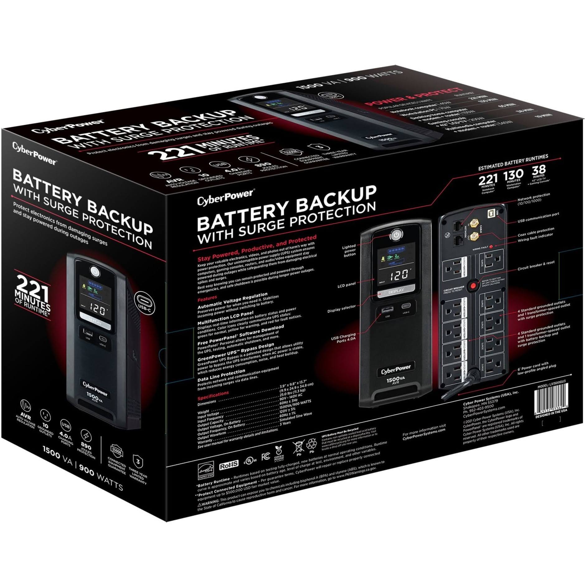 Cyberpower 1500v Battery Backup System - I3_N9UQXID9