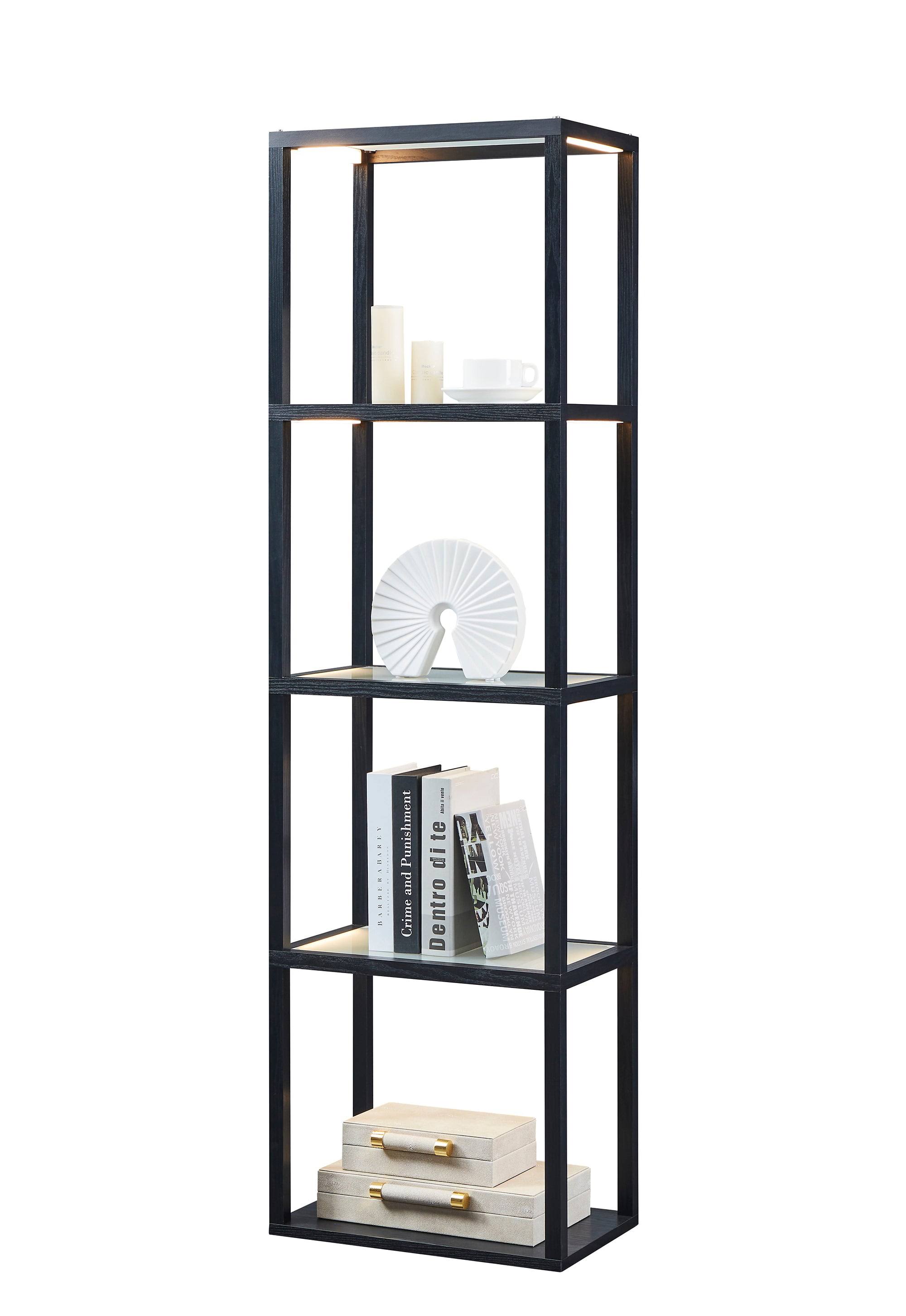 Fenlo Fantasy Plus Glass Display Shelves With Dimmable Led Lights, Display Cabinet For Bedroom, Black, 66 BH_FMJG6LRA