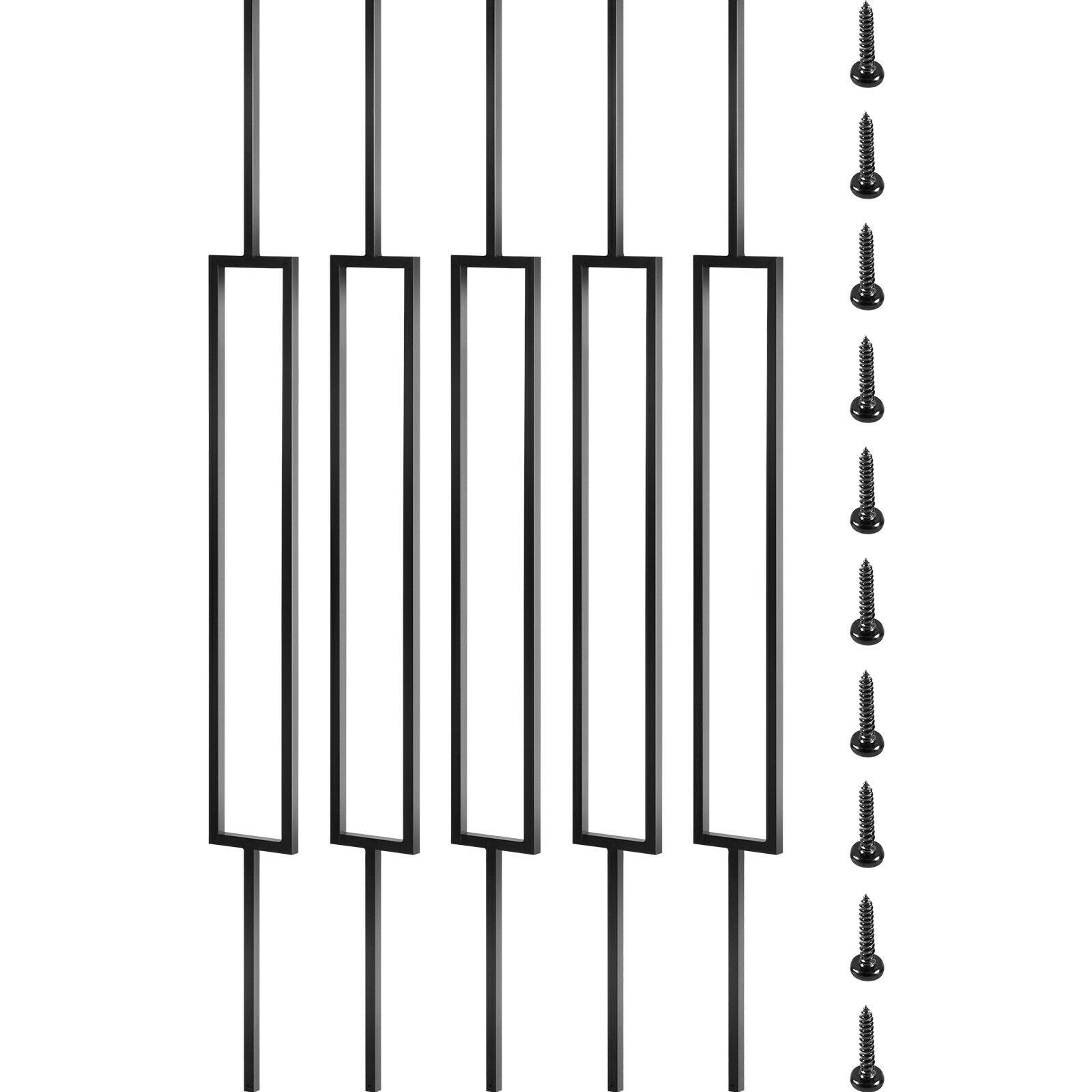 Vevor 44 In. X 0.5 In. Deck Balusters Metal Deck Spindles Iron Staircase Baluster Black Baluster For Outdoor (10-Pack) IK_AB129MOT