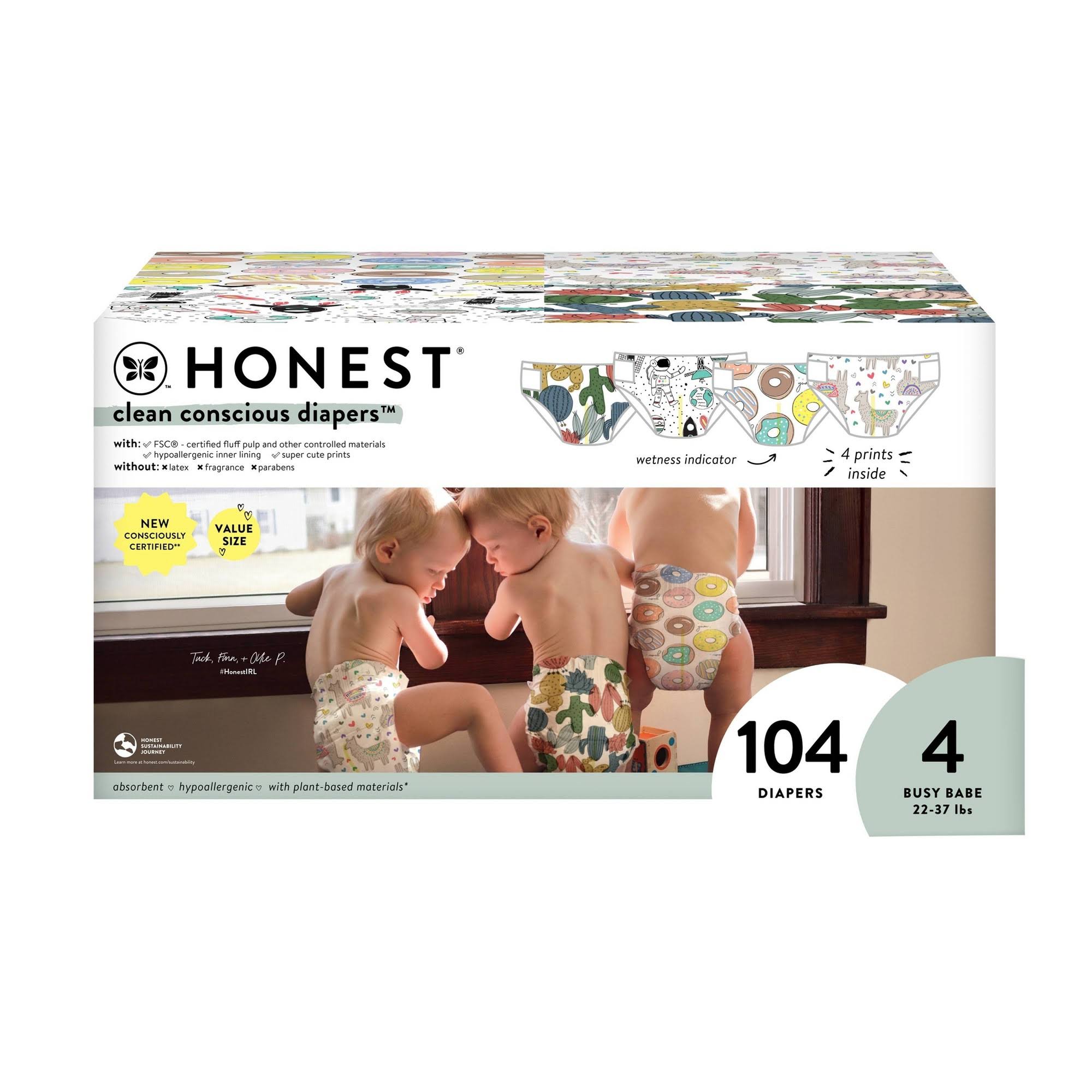 The Honest Company Clean Conscious Disposable Diapers Four Print Pack - Size 5 - H8_NIM6TRVZ