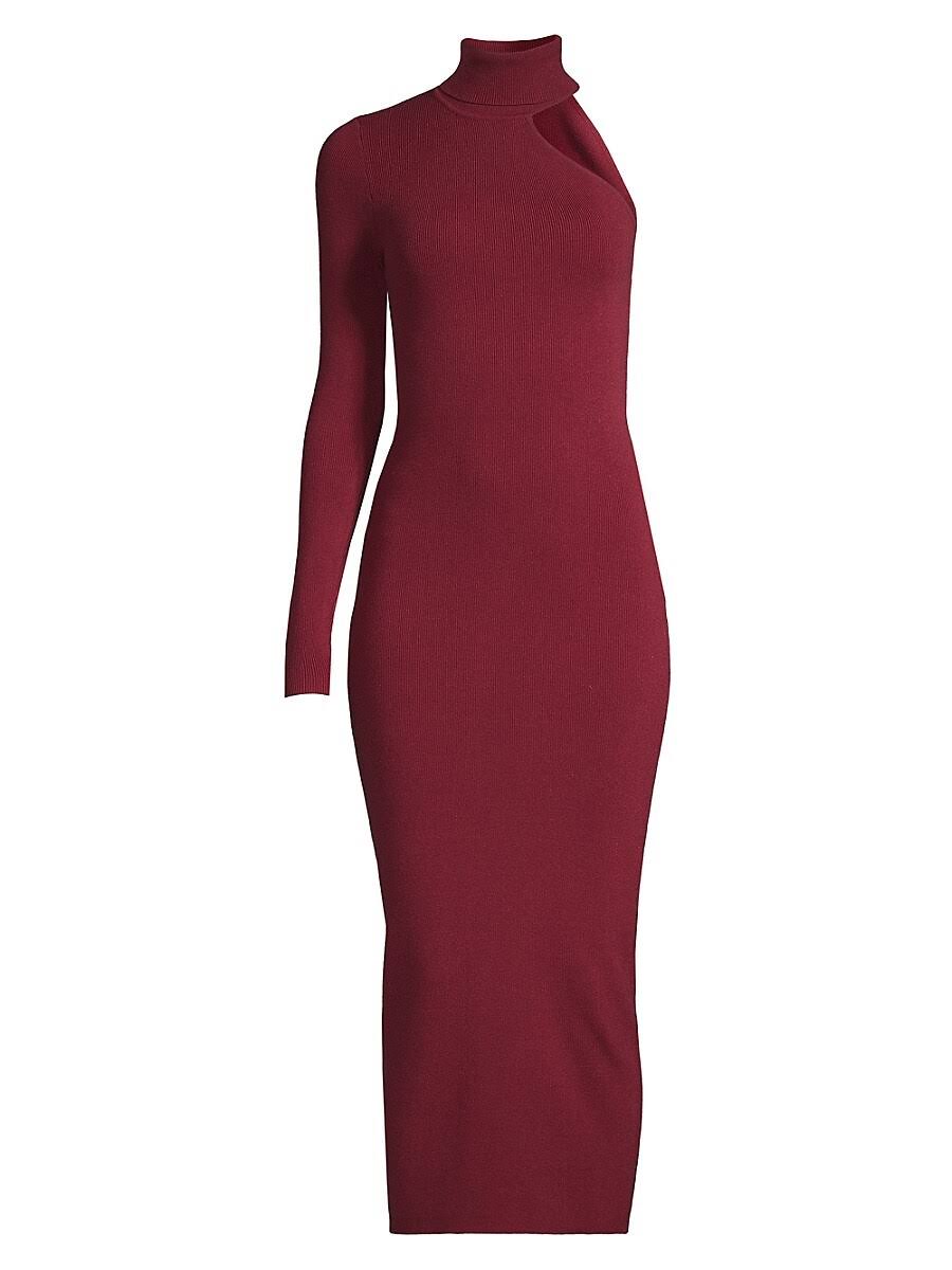 Bardot Women's One Sleeve Turtleneck Dress - Brown - Size M - RR_Y0R12DSK