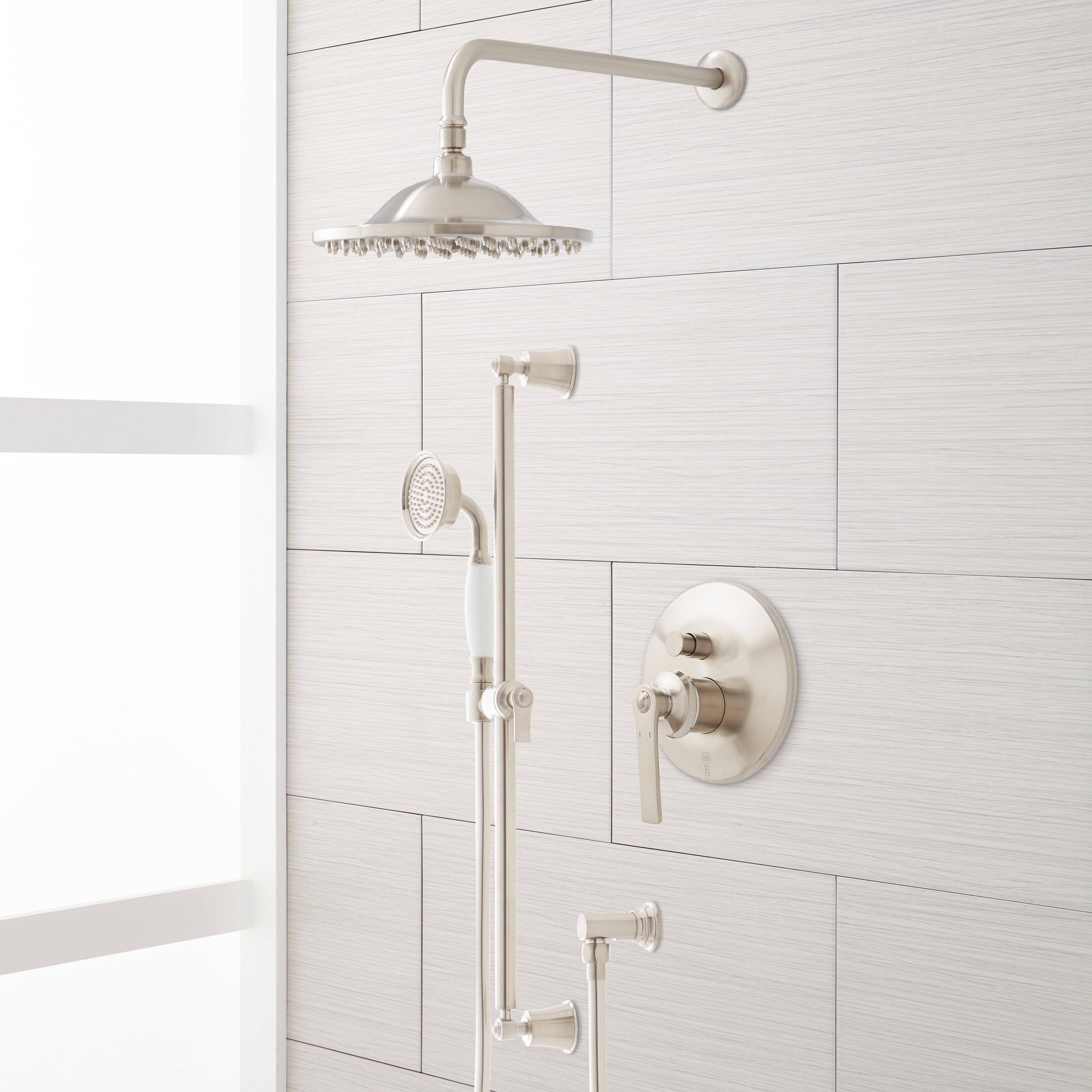 Signature Hardware 942309-8-1.8 Cooper Pressure Balanced Shower System With 8x22 Rain Shower Head And Hand Shower - Rough In Inc 76_7YMG9CBI