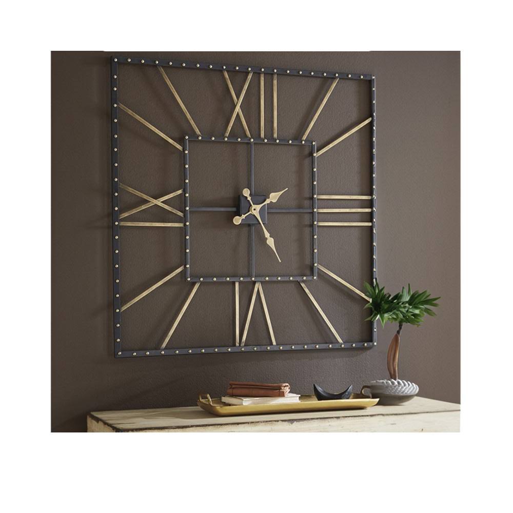 Thames Wall Clock, Black/Gold Finish By PQ_IYUWWHWA