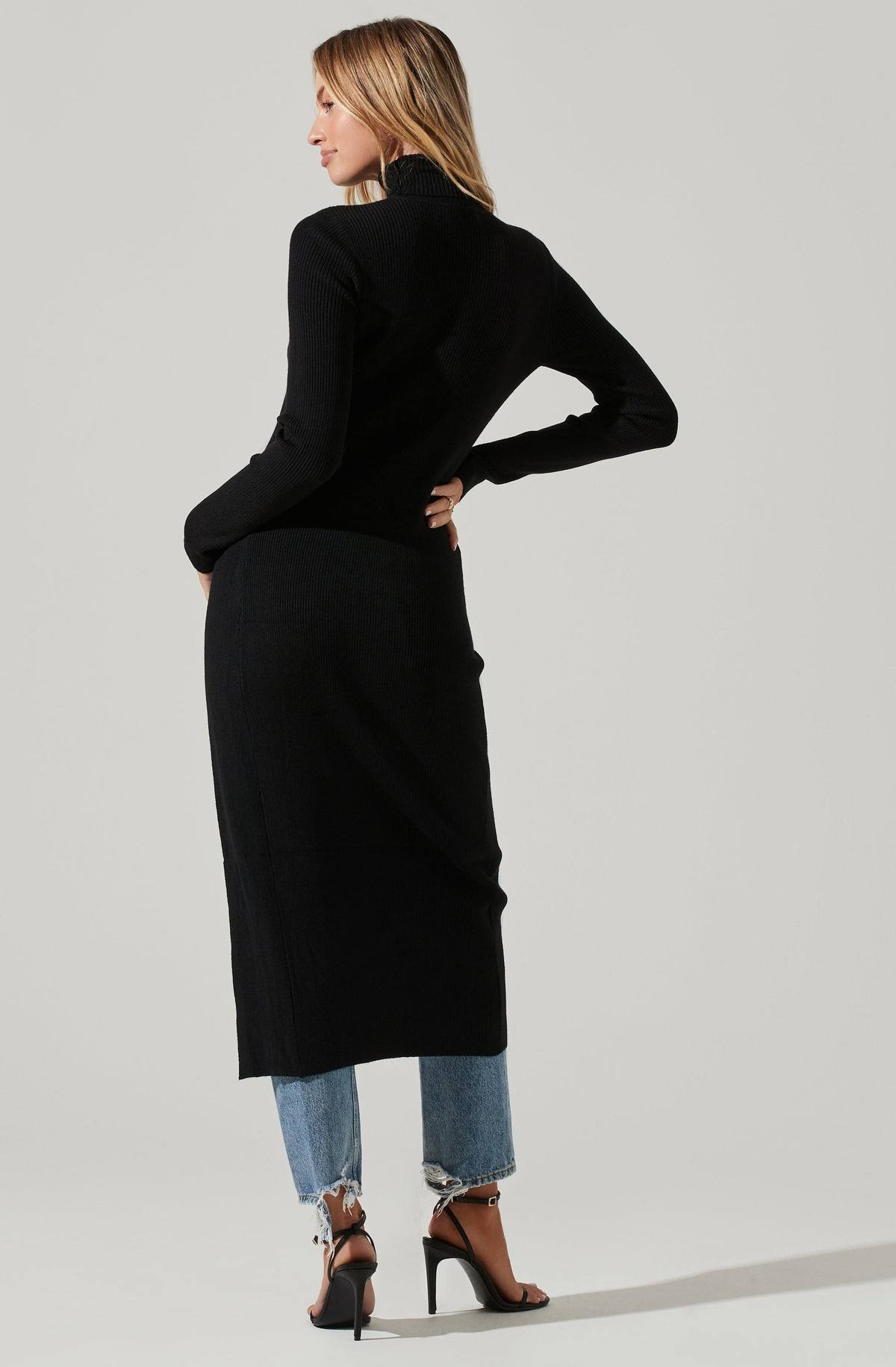 Astr The Label High Slit Turtleneck Sweater In Camel At Nordstrom, Size PE_0AGVNS5Z