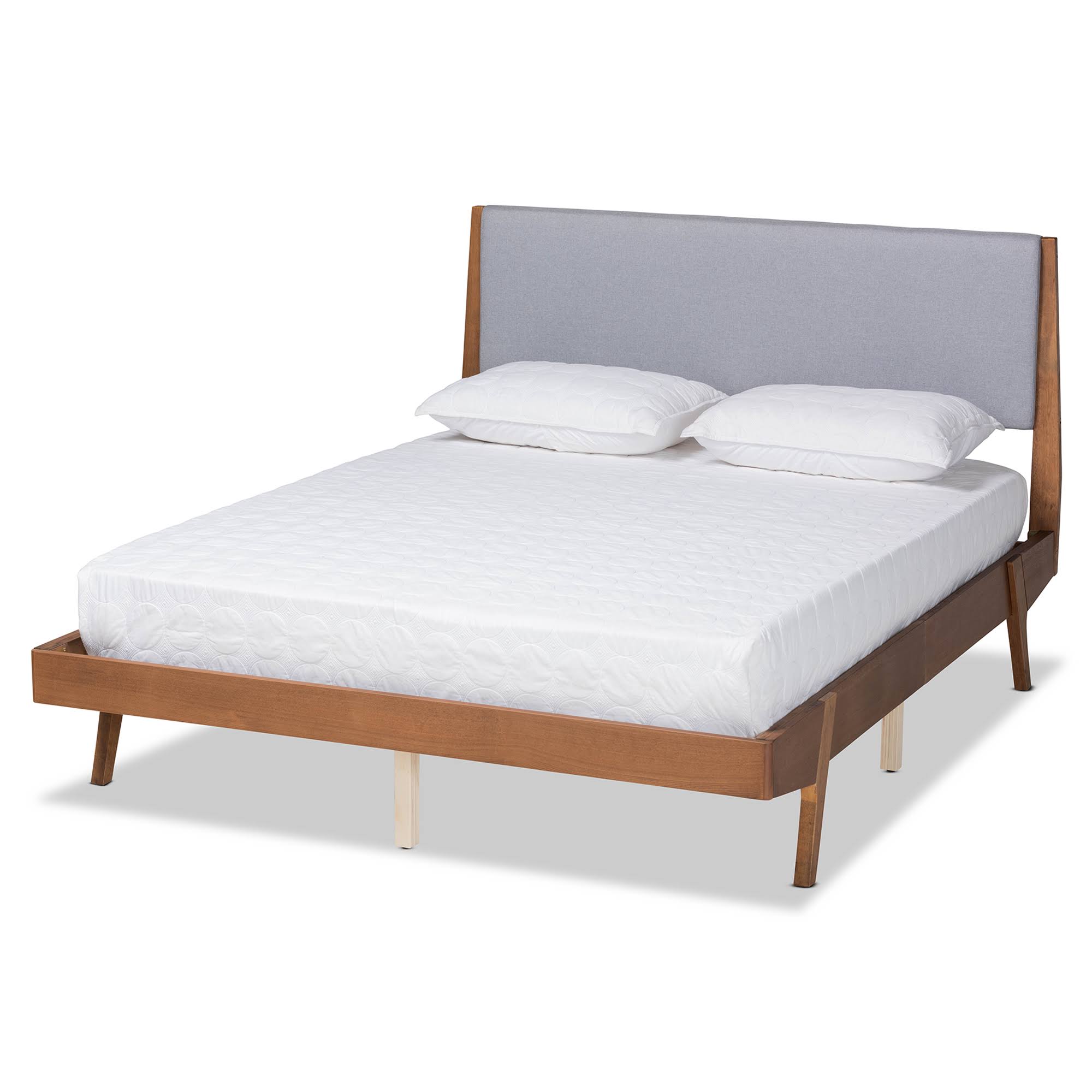 Baxton Studio Senna Mid-Century Modern Fabric Upholstered Wood Platform Bed In Beige CT_NCY3ELPI