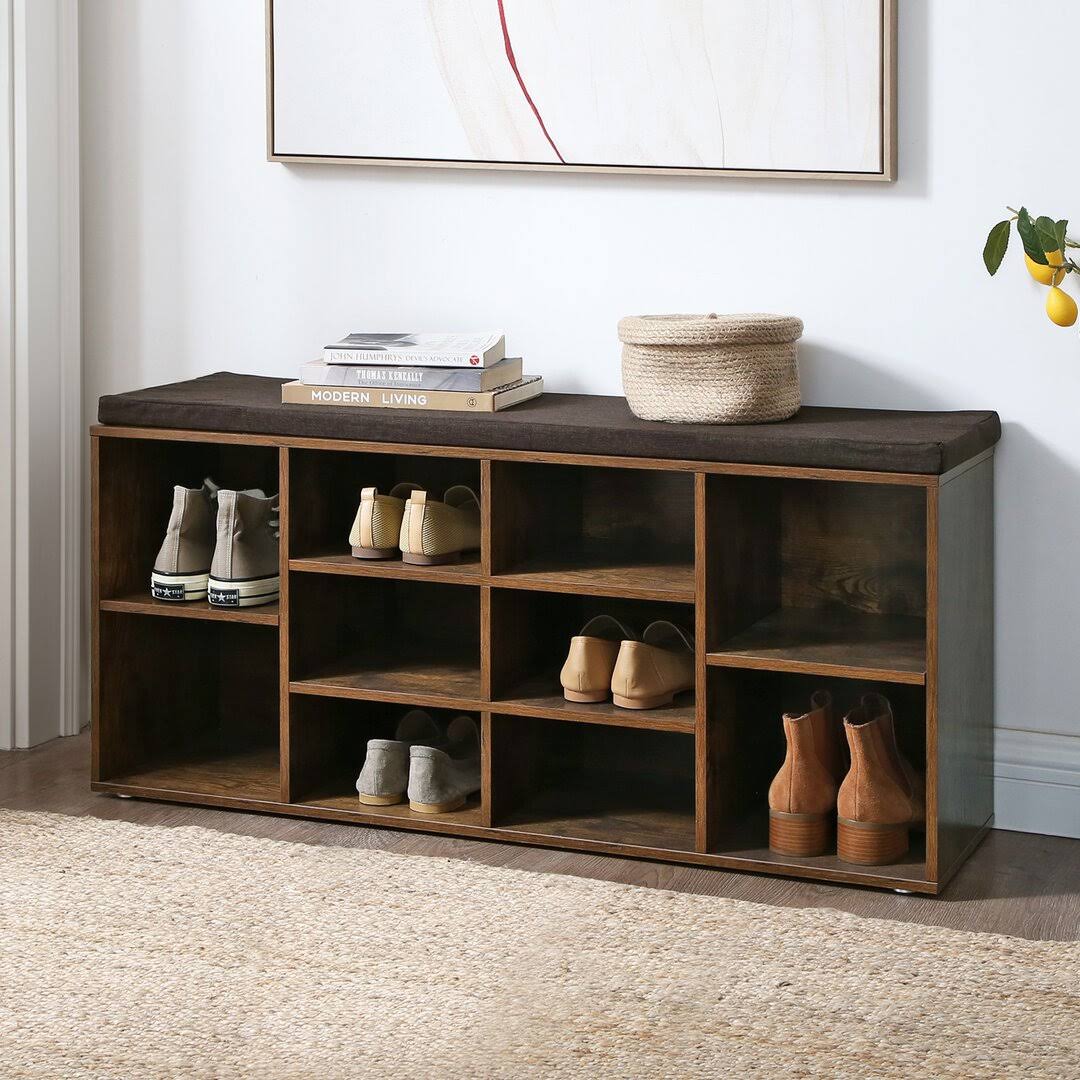 Ebern Designs Cubbie Shoe Storage Bench Finish: Rustic T4_DMGL9IMZ