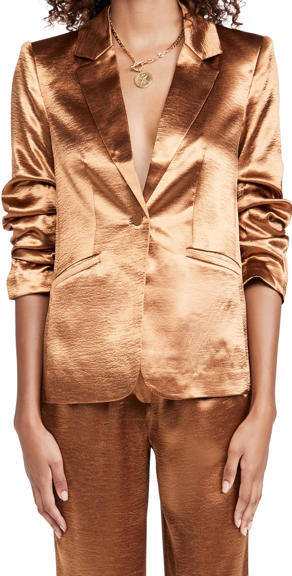 Cinq à Sept Women's Kylie Hammered Satin Blazer - Ultra Pink - Size JR_6UKMURQK