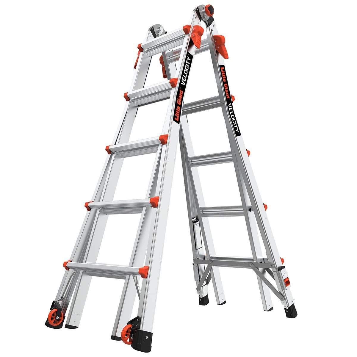 Little Giant Model 15422-801 | Velocity, Model 22 - Ansi Type Ia - 300 Lb Rated, Aluminum Articulated Extendable Ladder With Ratchet 8X_ZUG2TKPX