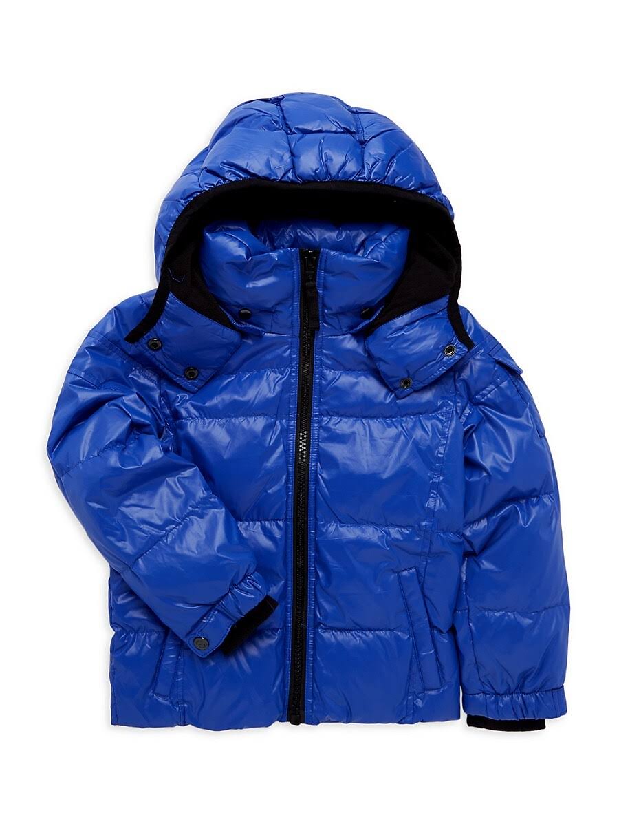 S13 BoyS Glossy Hooded Puffer Jacket - Cobalt - Size PK_NKTOX3CJ