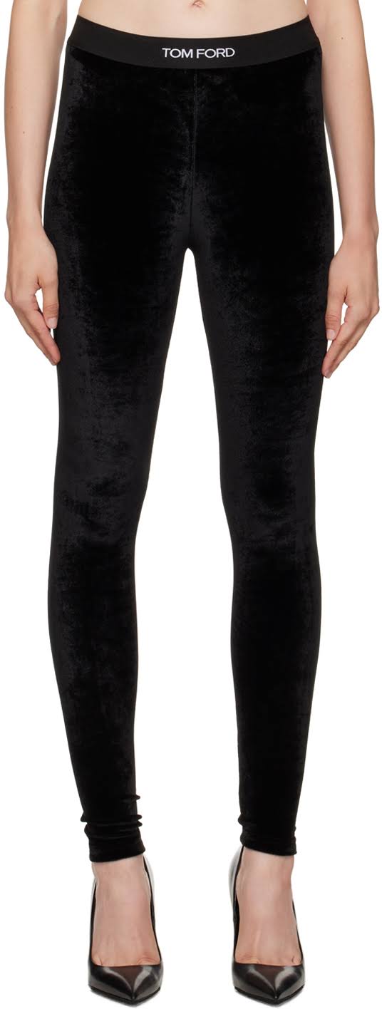 Tom Ford Women's Logo Velvet Leggings - JH_94N7TWSL