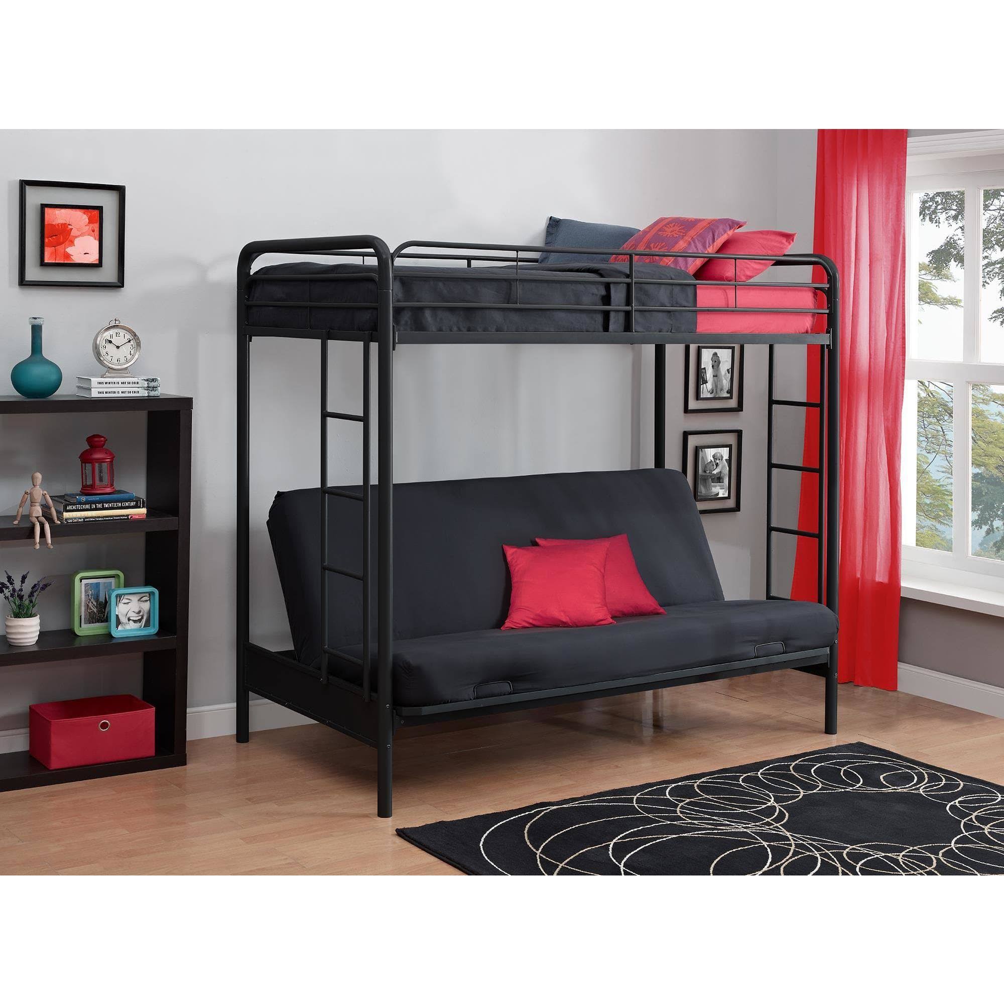 Dhp Twin Over Futon Black Metal Bunk OA_IMERG0CX