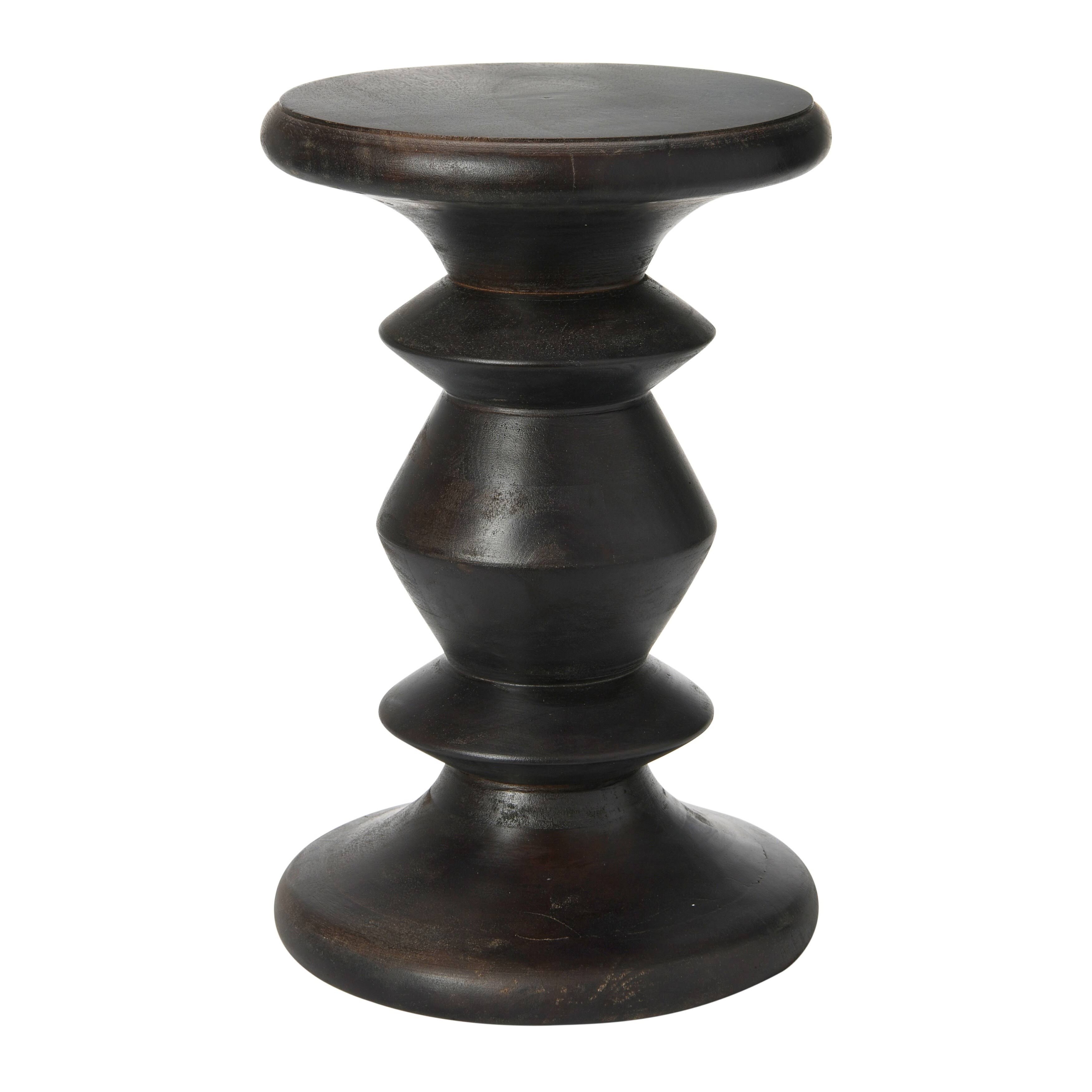 Creative Co-Op Berns Mid-Century Modern Solid Mango Flat Top, Stool/End Table, Black TC_KGBAKAGL