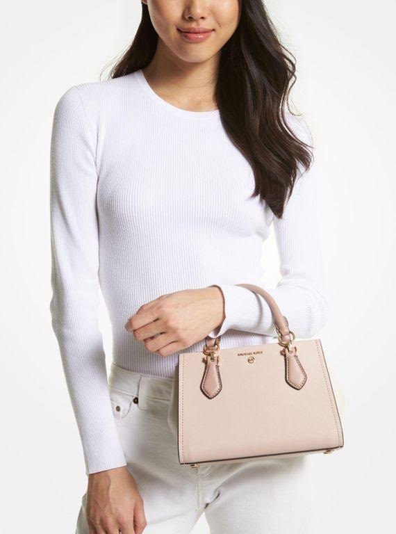 Michael Kors Women's Marilyn Small Color-Block Saffiano Leather Crossbody Bag - Natural - V8_QBZCIILP
