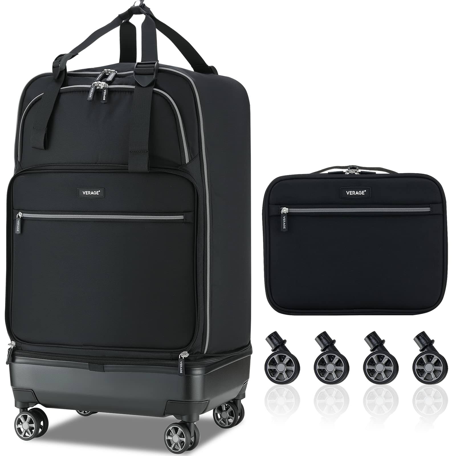 Verage Expandable Foldable Luggage Bag Collapsible Suitcases Rolling Travel Duffel Bag Lightweight Suit Case With Detachable Spinner Wheels(Blue,ZV_BULXKSA2