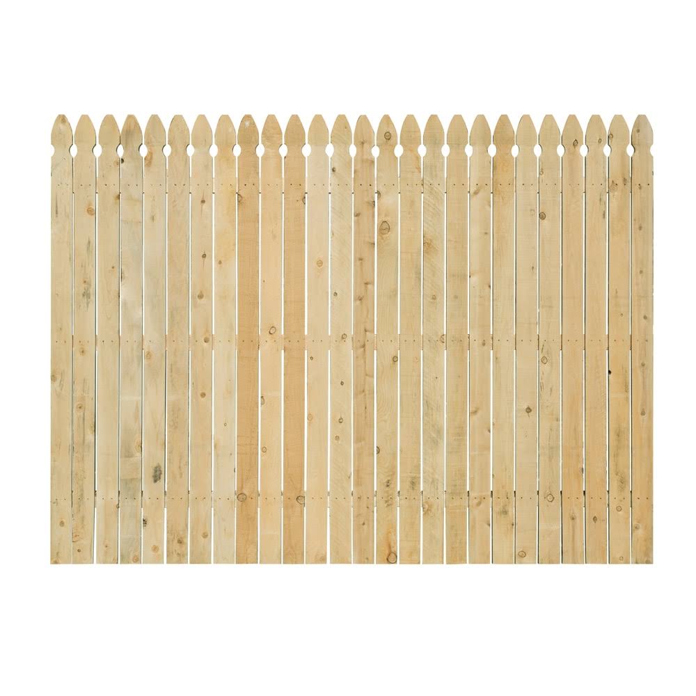 Severe Weather 6-Ft X 8-Ft Pressure Treated Pine Gothic Privacy Stockade Fence Panel In Brown | KF_VKCOBKYR
