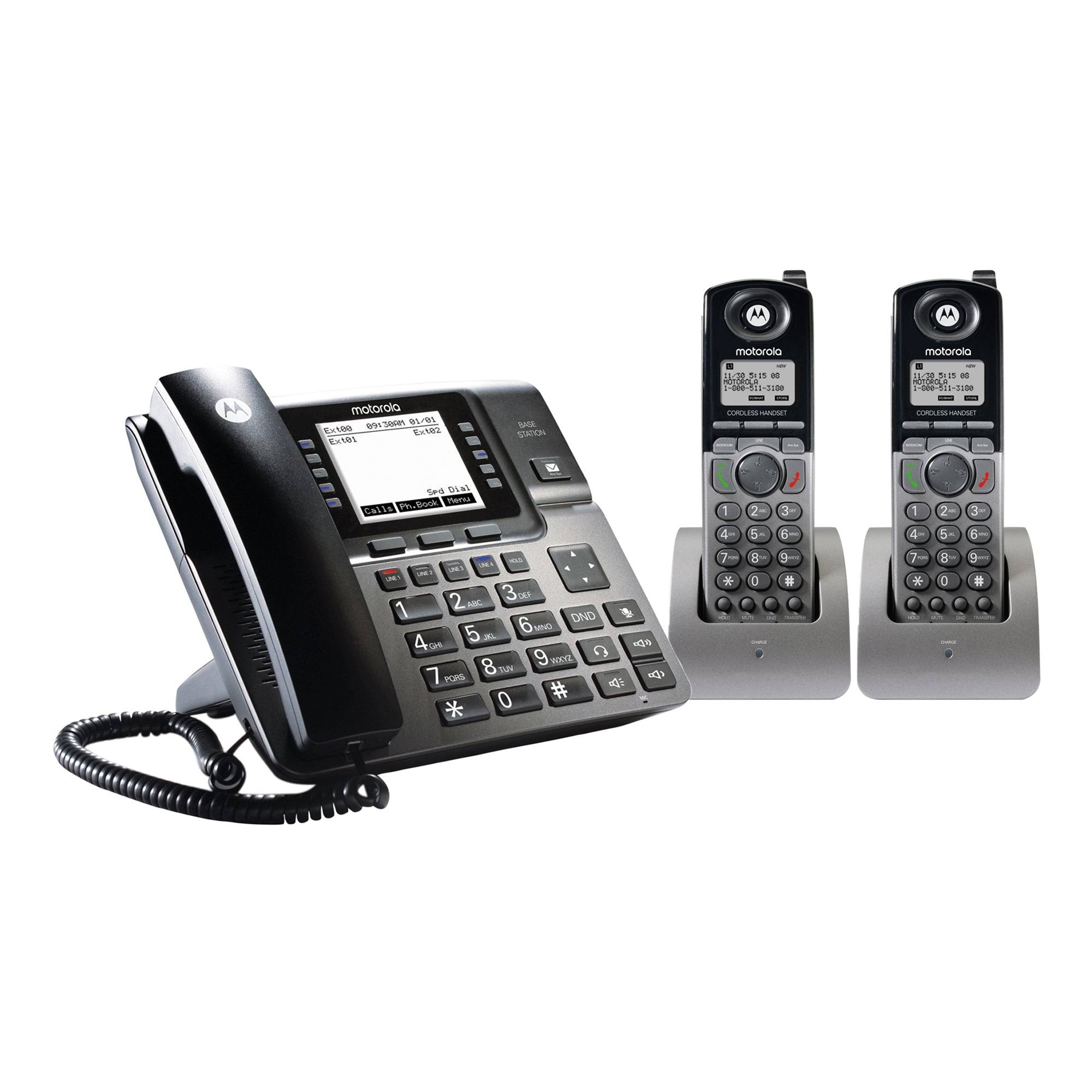 Motorola 4 Line Phone System Bundle 2 Additional Cordless Handsets DJ_QLOLYXSL