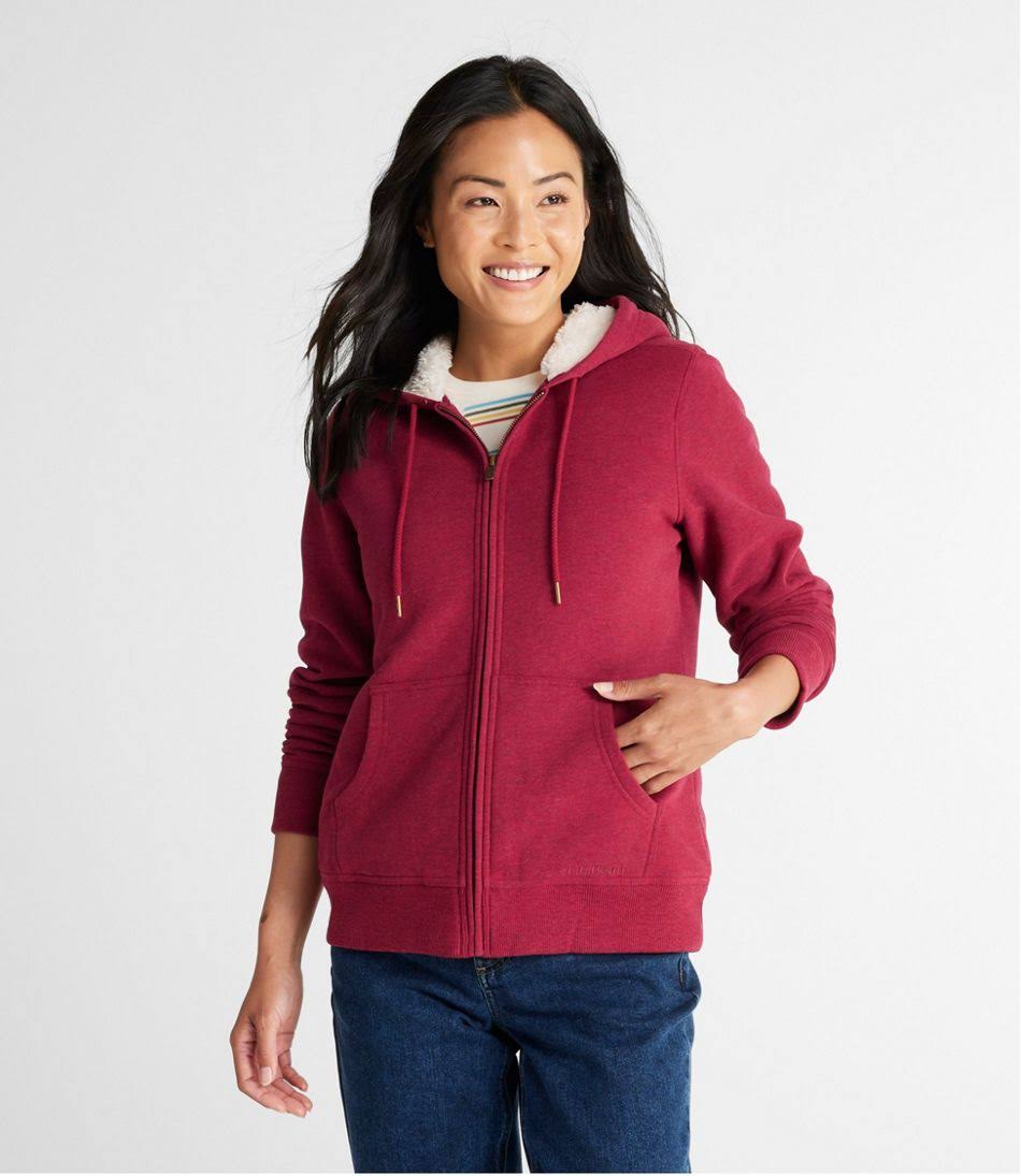 L.L.Bean 1912 Sherpa-Lined Hoodie Women's Clothing Charcoal Heather : GN_VB8WHV5H