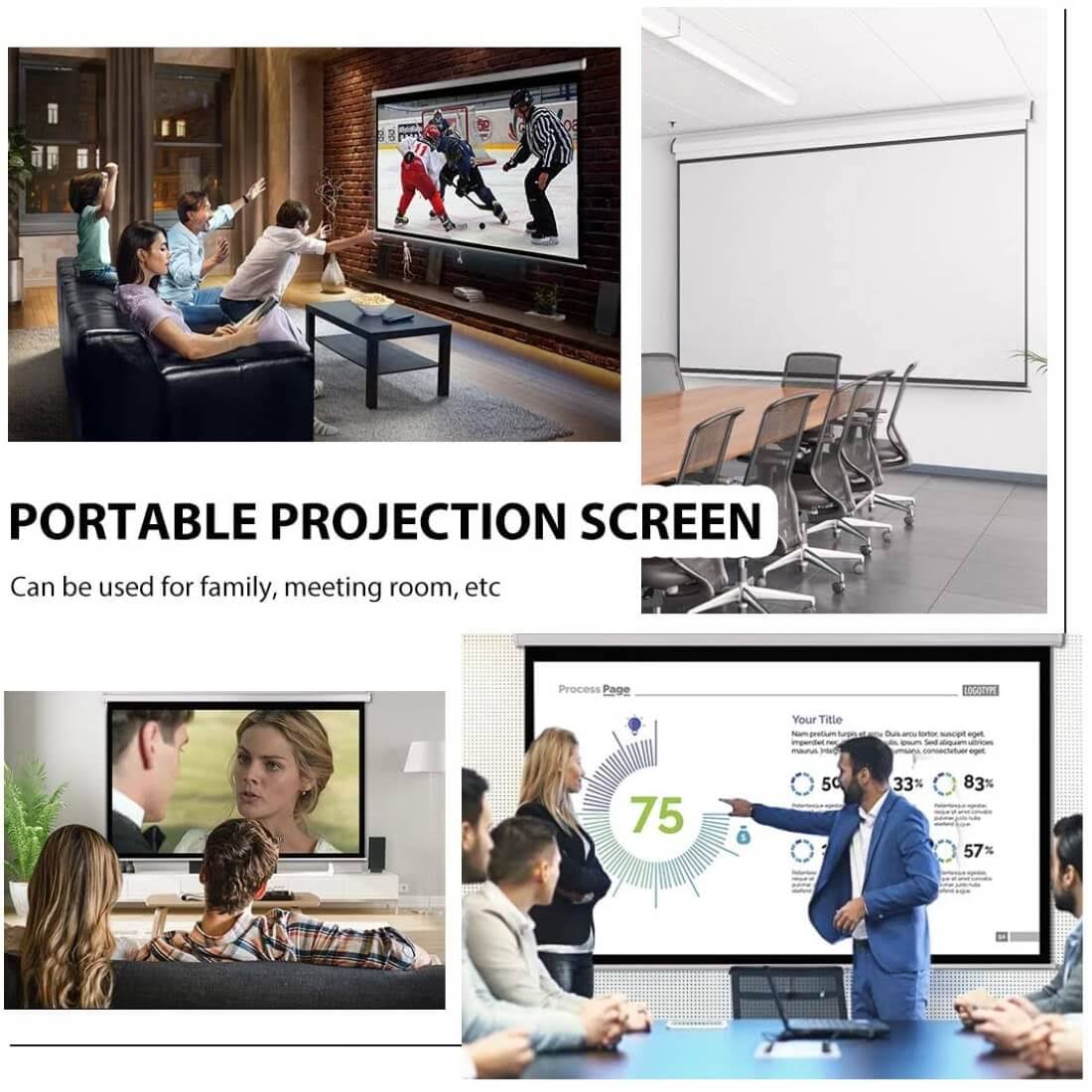 100 Inch Manual Pull Down Projector Screen JD_RJHWAEQY