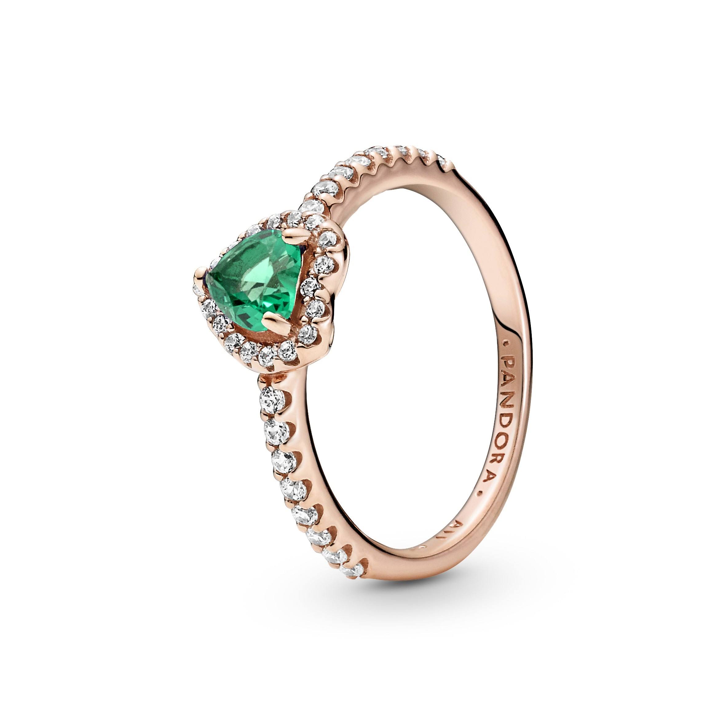 Pandora Sparkling Elevated Heart Ring - Size 4.5 | Gold | 188421c03-3G_WCLZ0ZSZ
