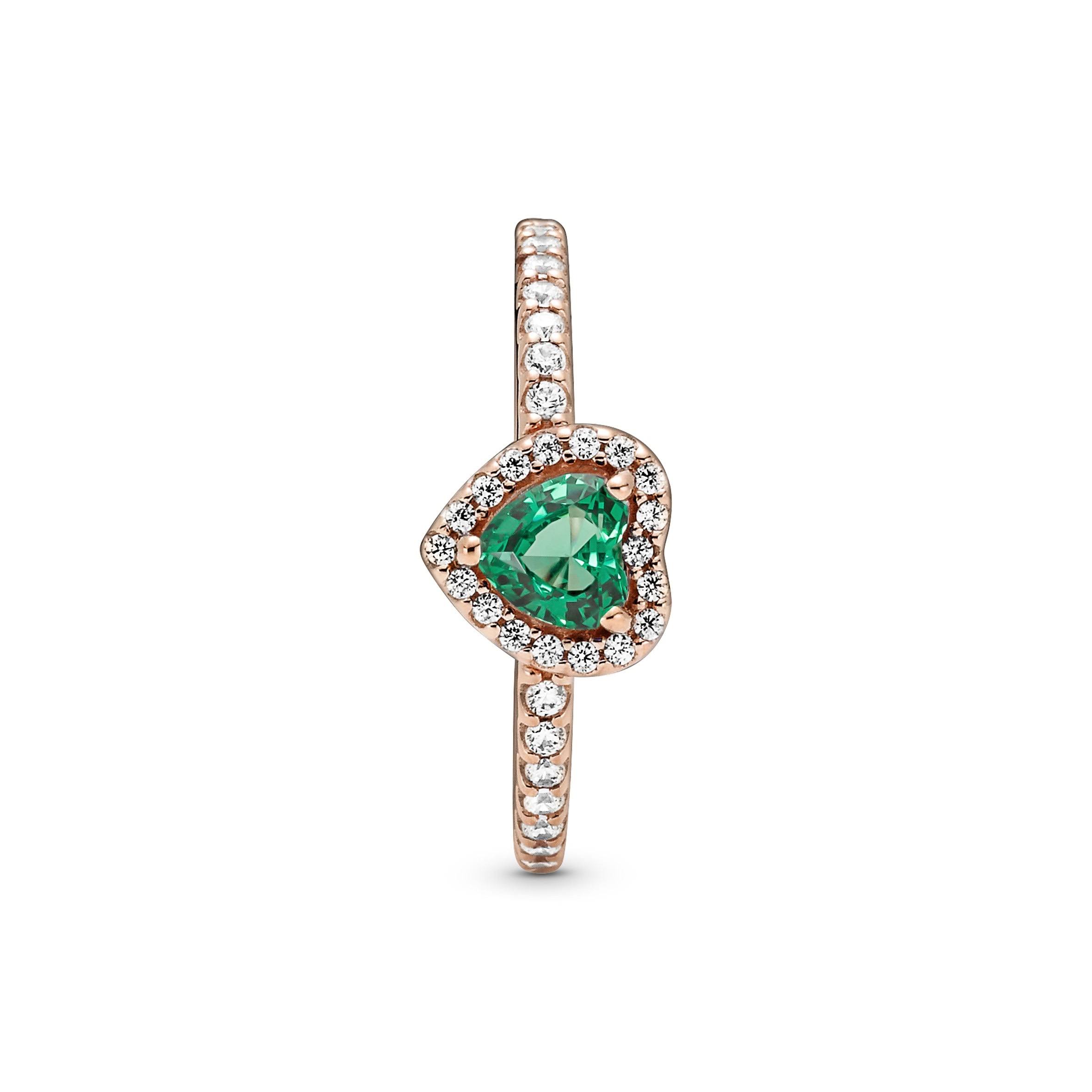 Pandora Sparkling Elevated Heart Ring - Size 4.5 | Gold | 188421c03-3G_WCLZ0ZSZ