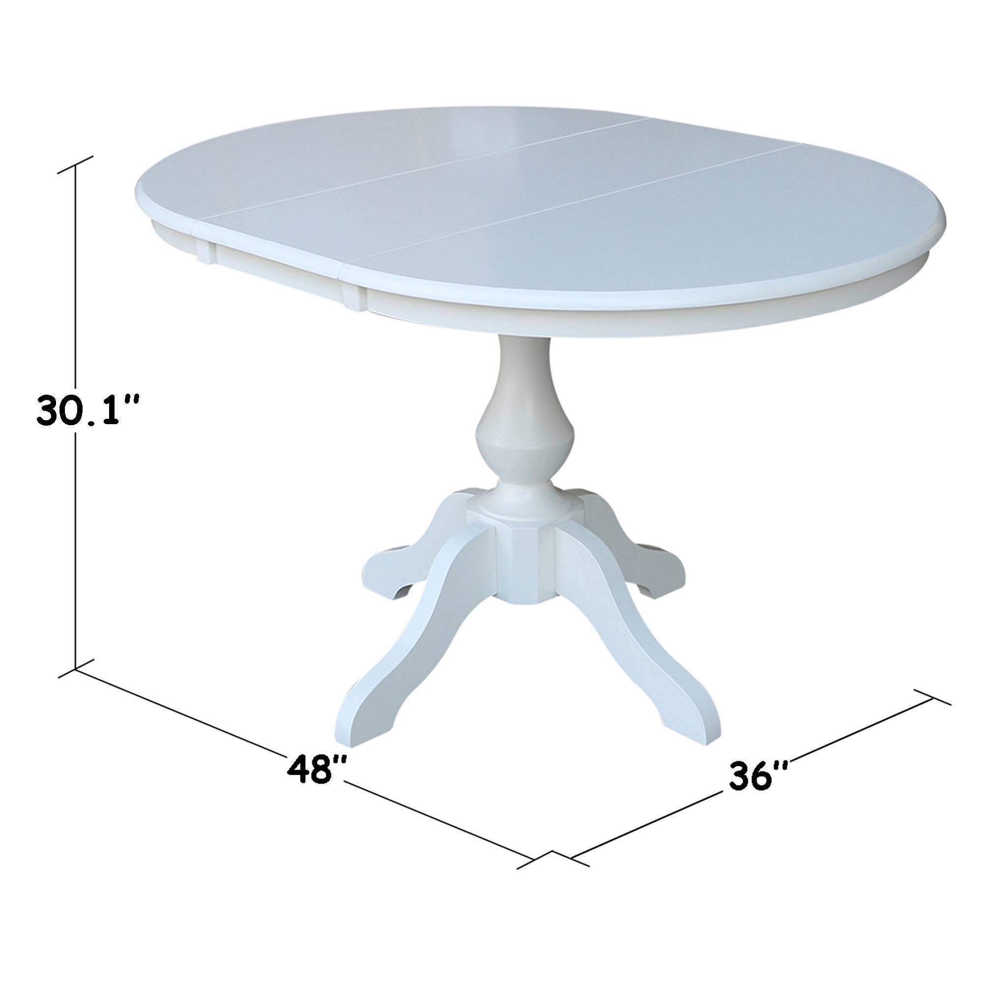 International Concepts 36 Round Top Pedestal Table With 12 Leaf - 28.9H - Dining Height, VV_0RAER7ZF