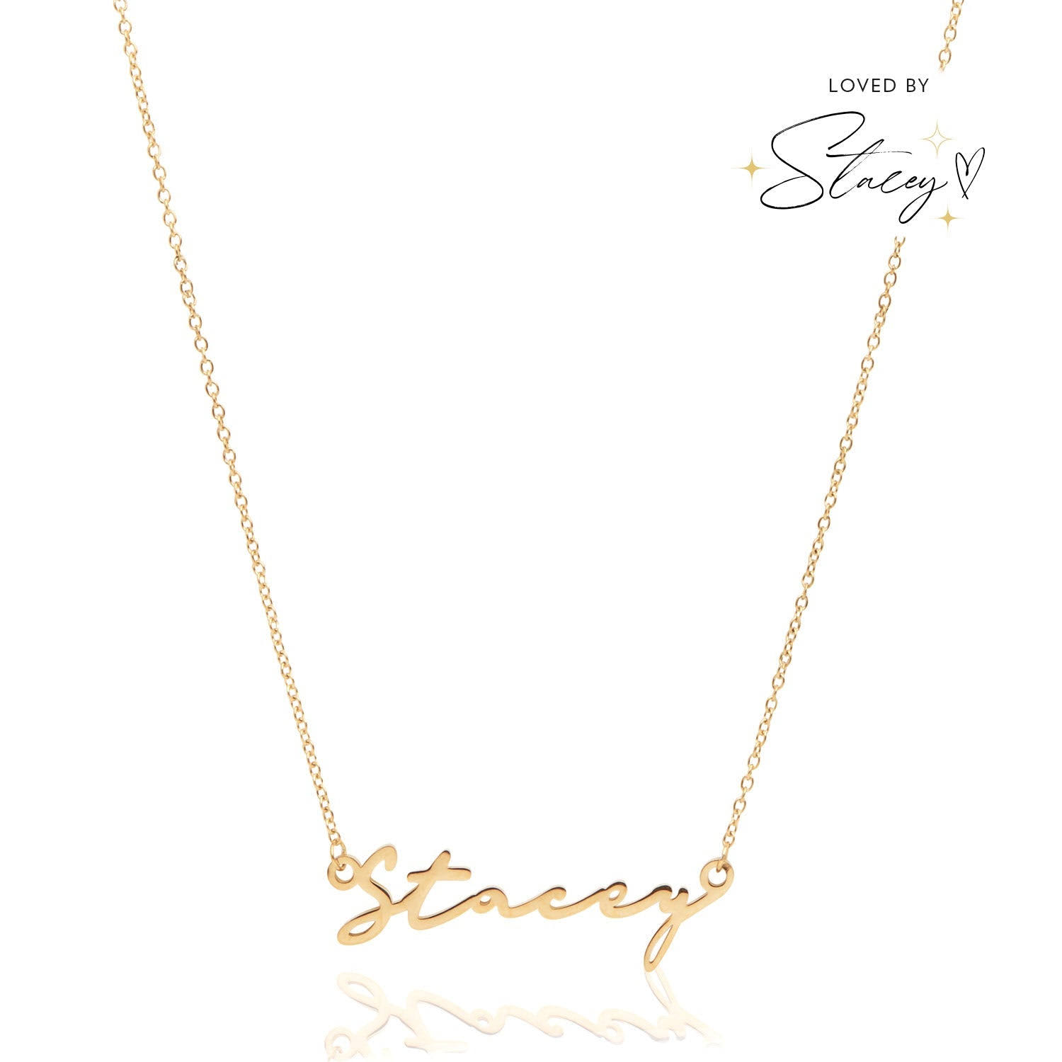 Signature Name Necklace - Gold - Personalized Jewelry Christmas AT_GGQDJVIU