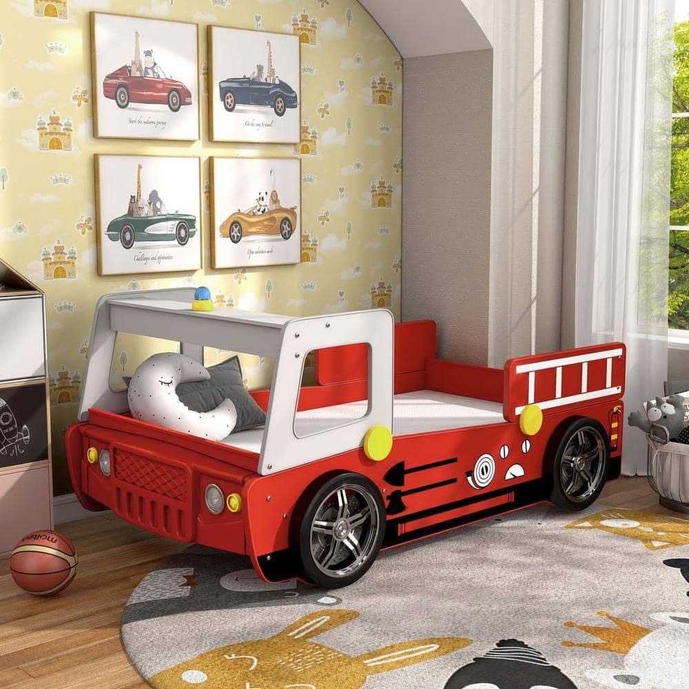 Furniture Of America Mitta Red Fire Truck Youth Twin SV_7VOGPT6C