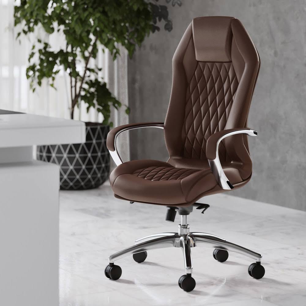 Sterling Genuine Leather Executive Chair With Aluminum HN_7SZVAEIP
