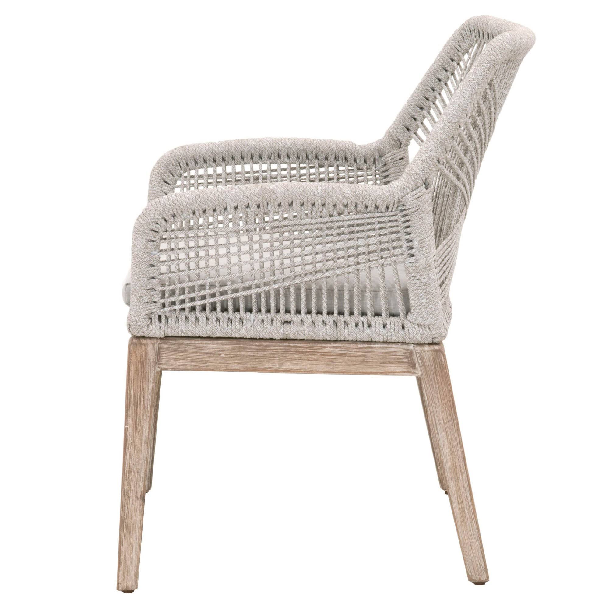 Orient Express Furniture Loom Woven Arm Chair - Set Of 2 Taupe White / Natural Gray - 6809kd.Wta/Pum/EL_YEXXLOQY