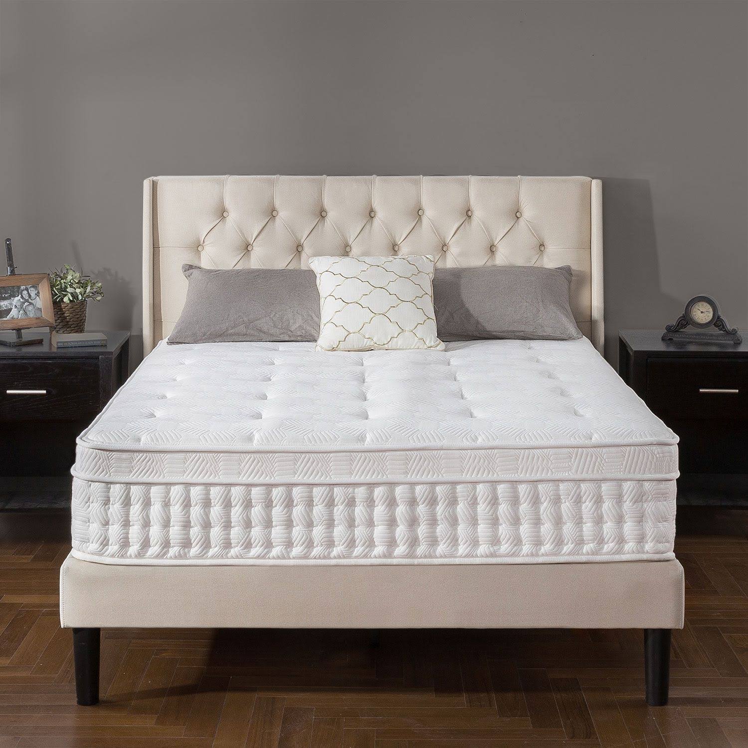 Zinus California King Medium Euro Box Top Pocket 12 In.Spring Hybrid Mattress, IF_DG1I7HKZ