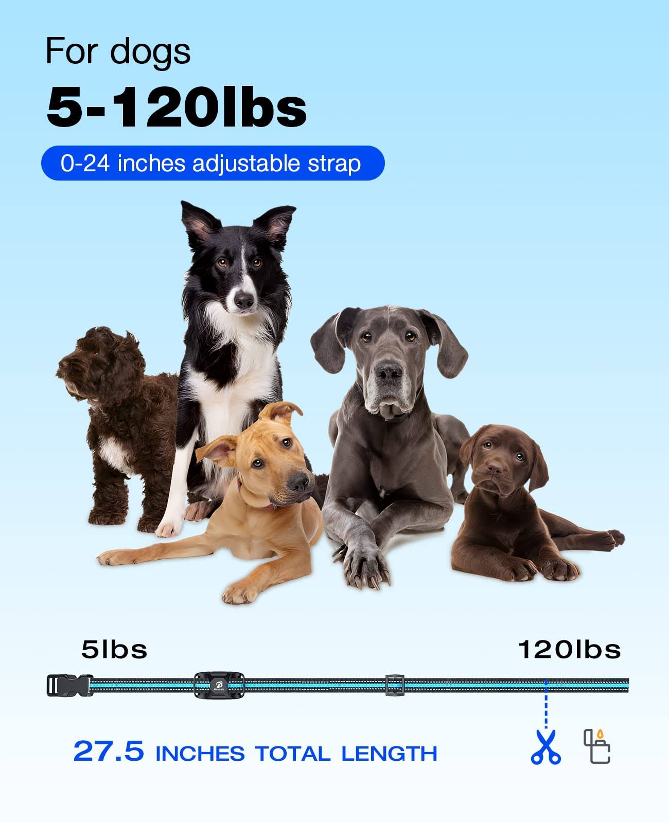 Bousnic Dog Shock Collar - 3300ft Dog Training Collar With Remote For 5-120lbs Small Medium Large Dogs Rechargeable Waterproof XV_HAB07JJ4