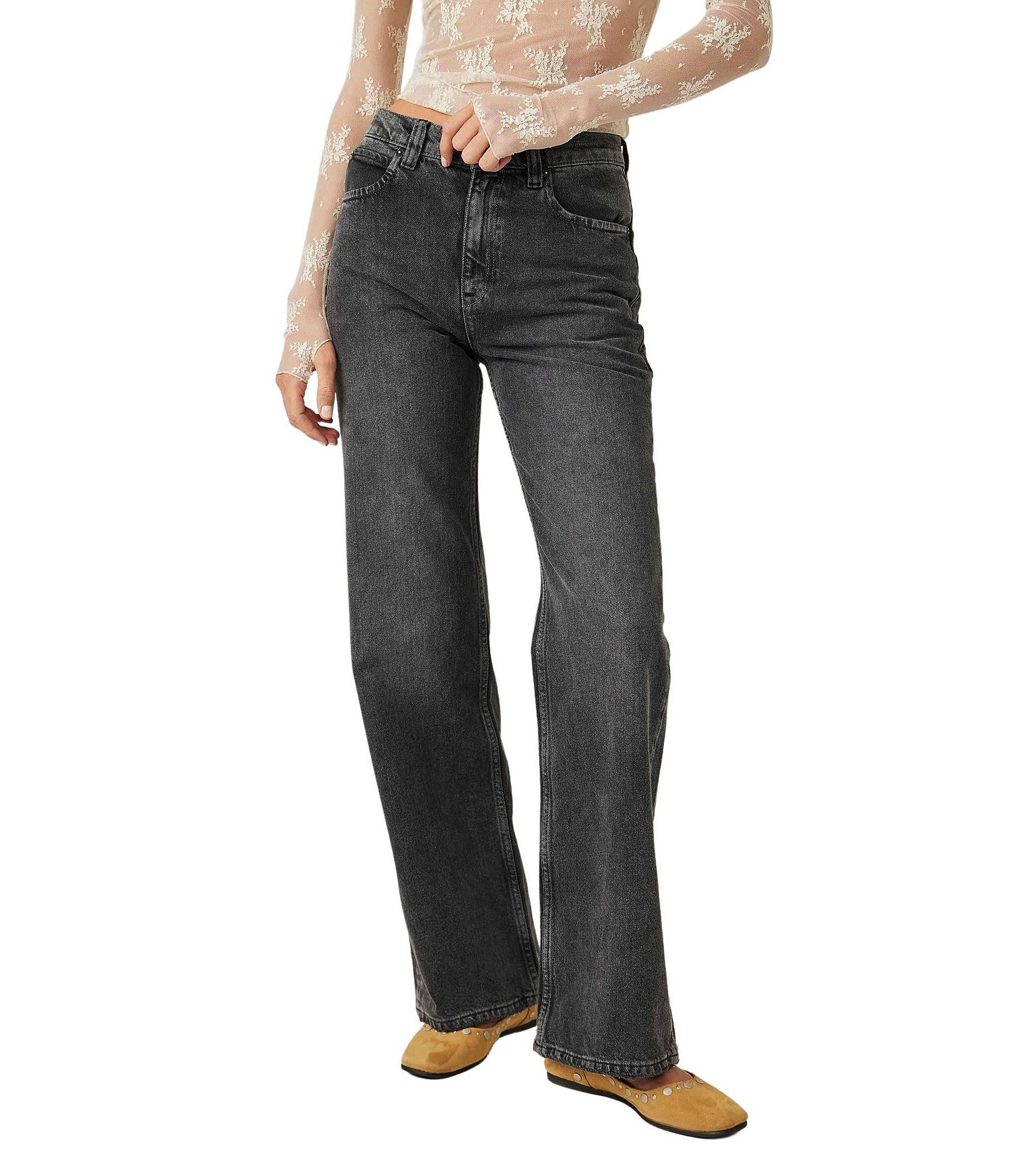 Free People Tinsley Baggy High Rise Jeans - Washed Black - 31_NV6GG3QS